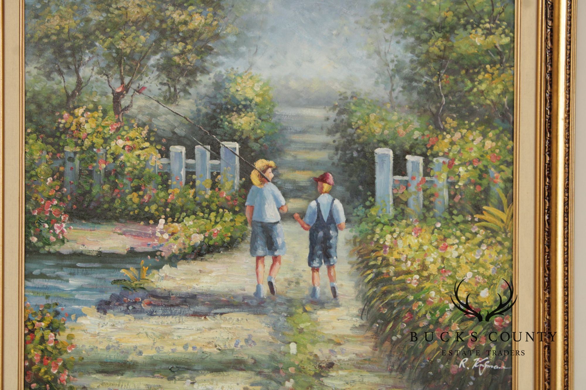 Robert Kingman Oil Painting, Going Fishing