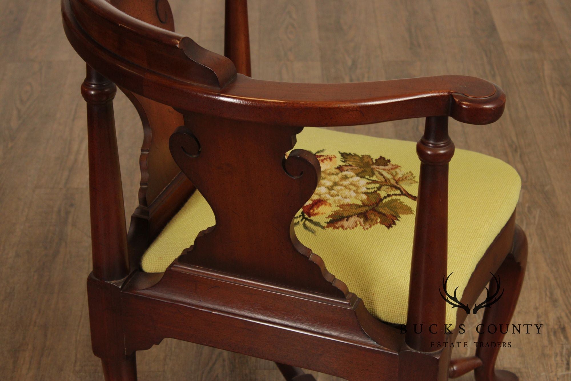 Queen Anne Style Mahogany Corner Chair
