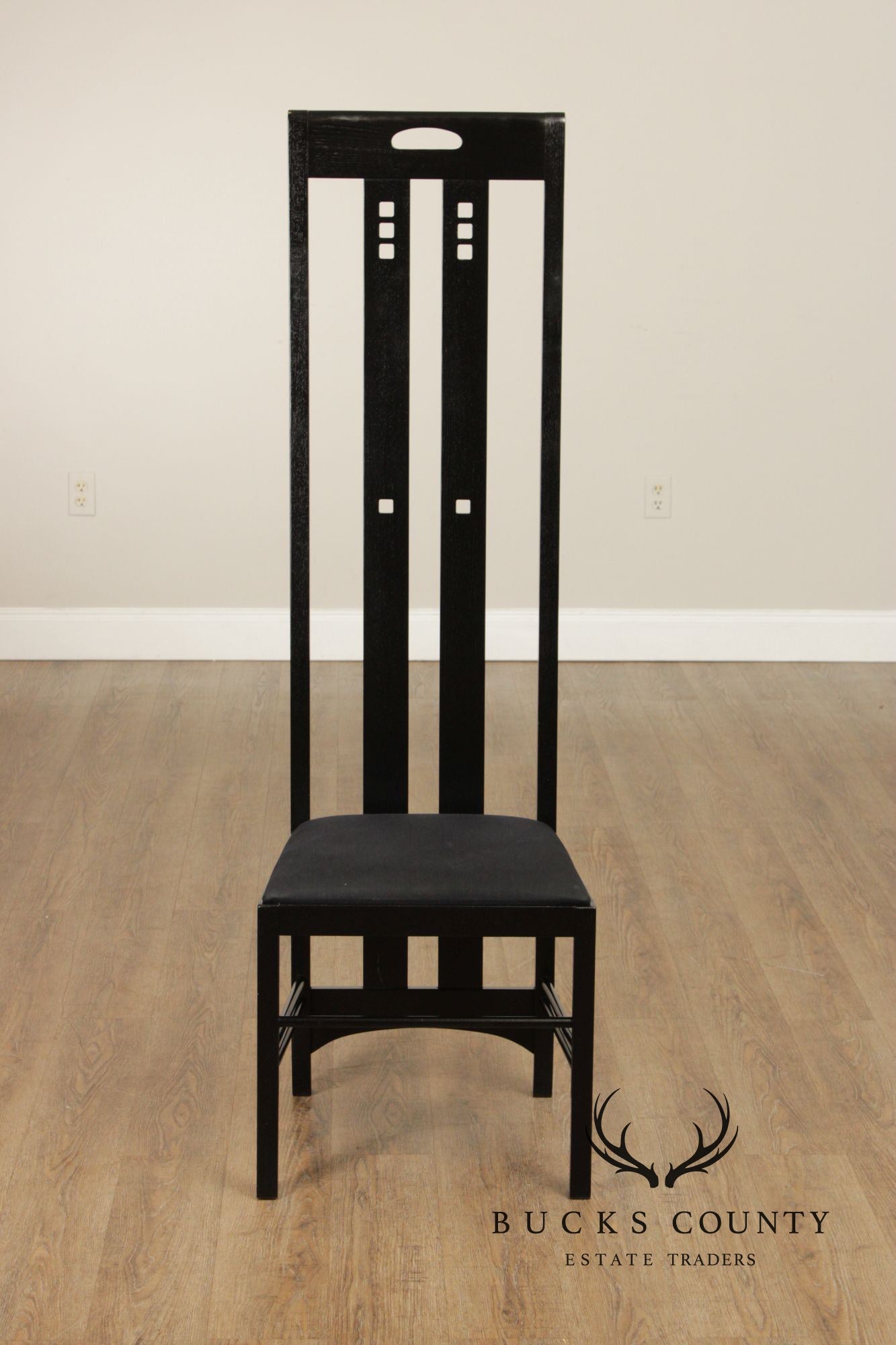 Cassina Ebonized 'Ingram' Tall Side Chair After Charles Rennie Mackintosh