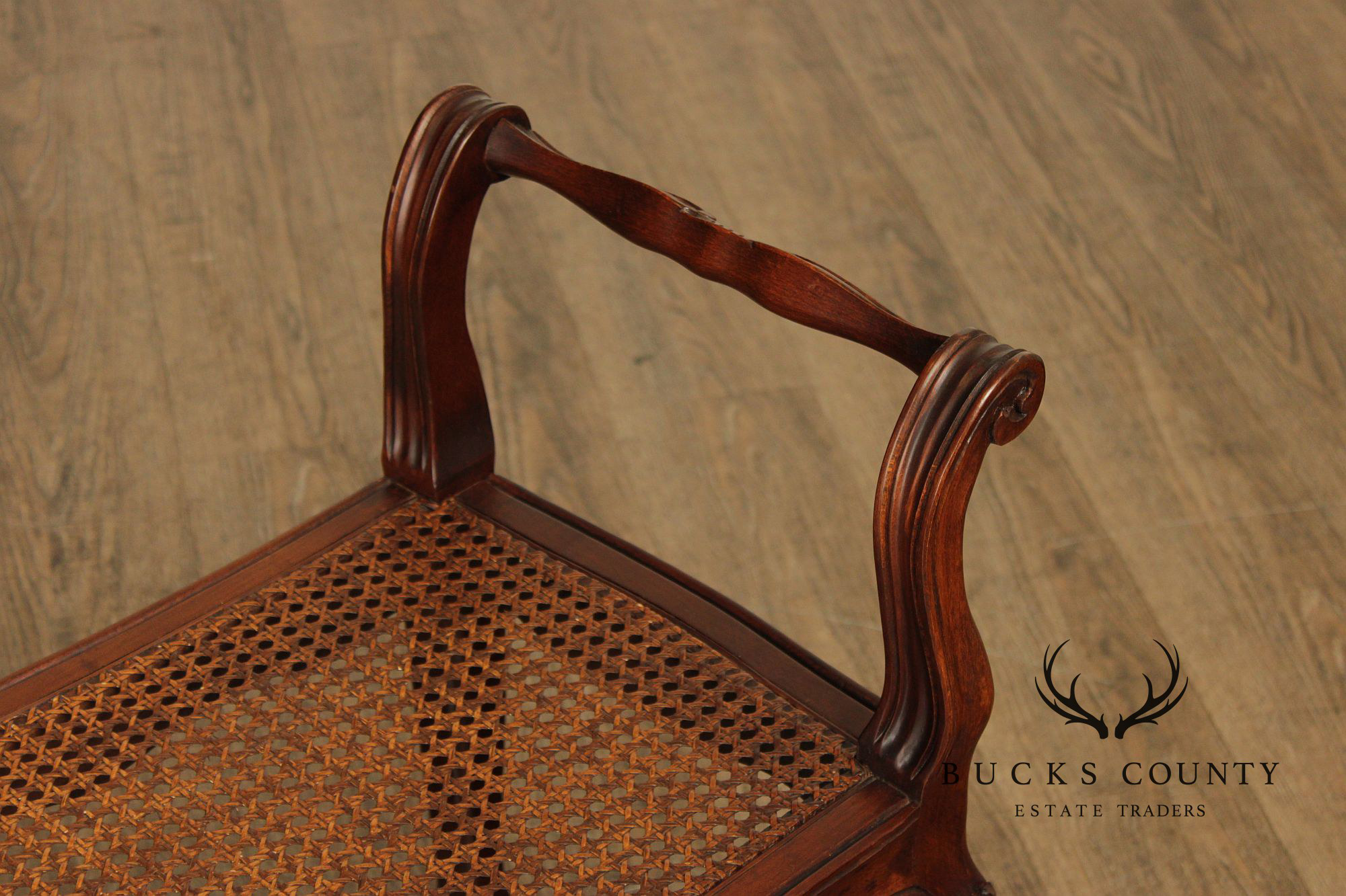 Italian Provincial Style Cane Seat Bench