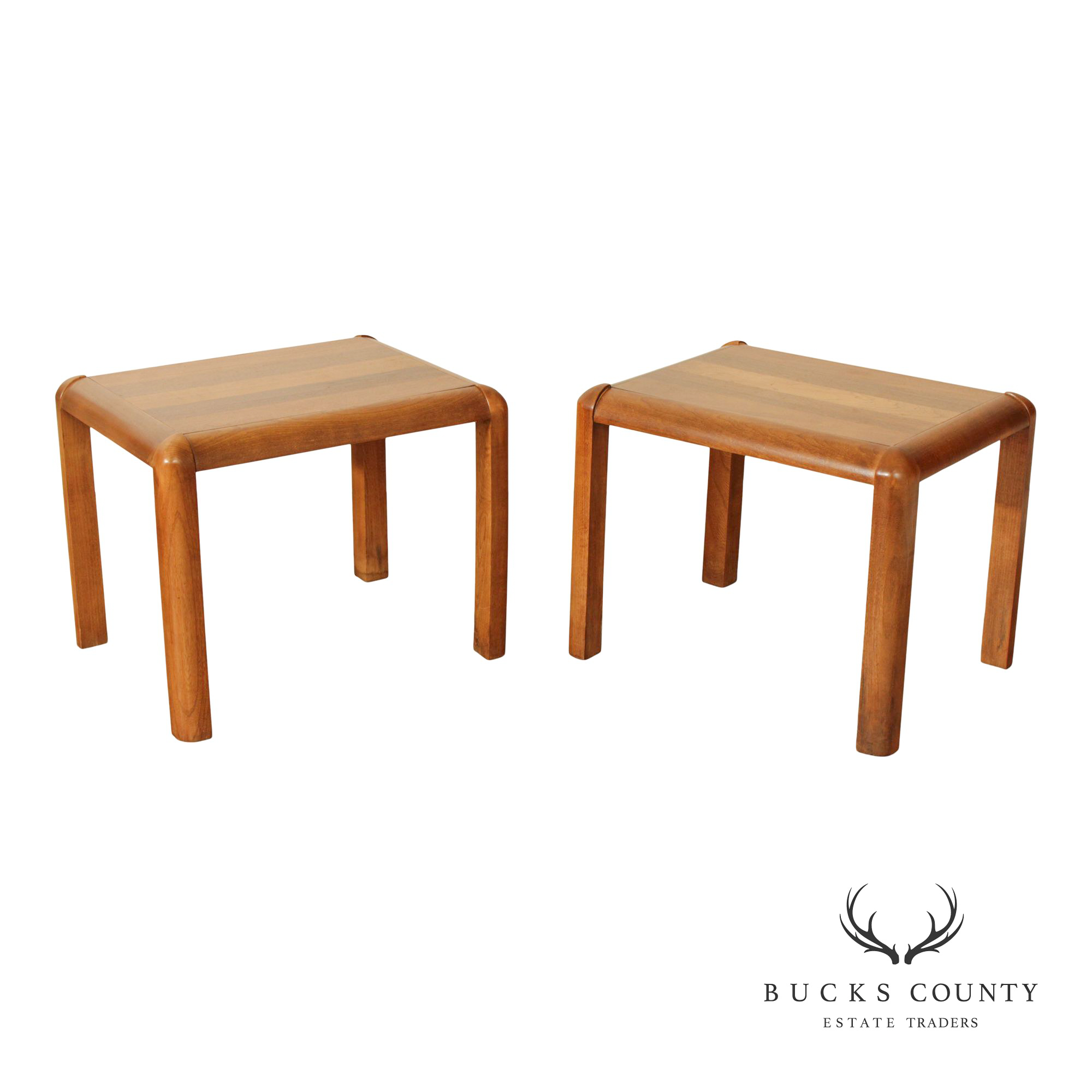 Lane Modern Pair of Teak Side Tables