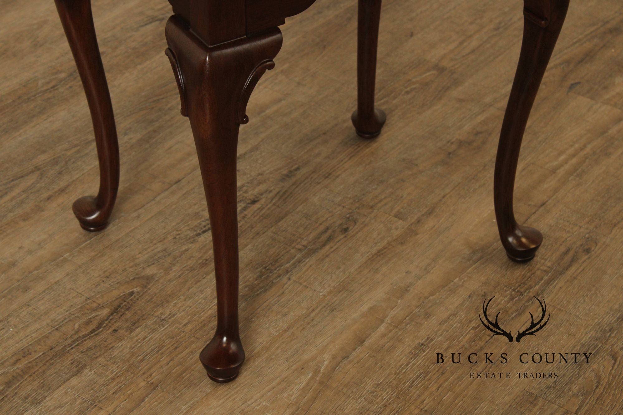 Ethan Allen 'Georgian Court' Queen Anne Style Carved Cherry End Table
