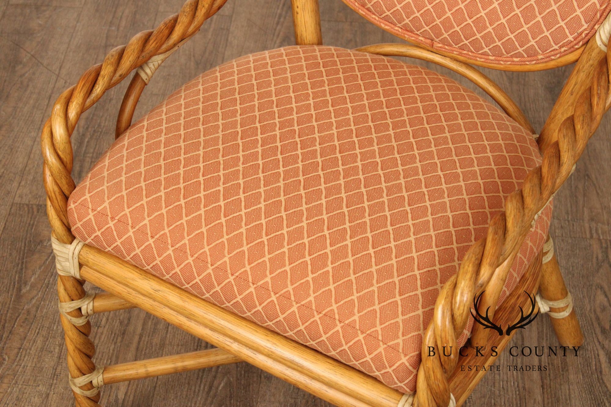 McGuire Set of Four Rattan Armchairs