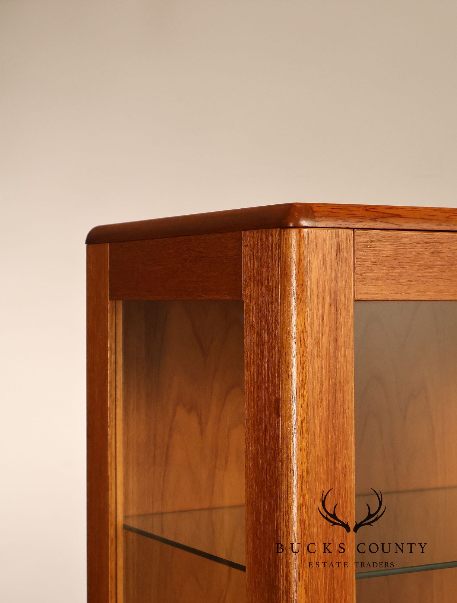 Danish Modern Teak And Glass Curio Display Cabinet