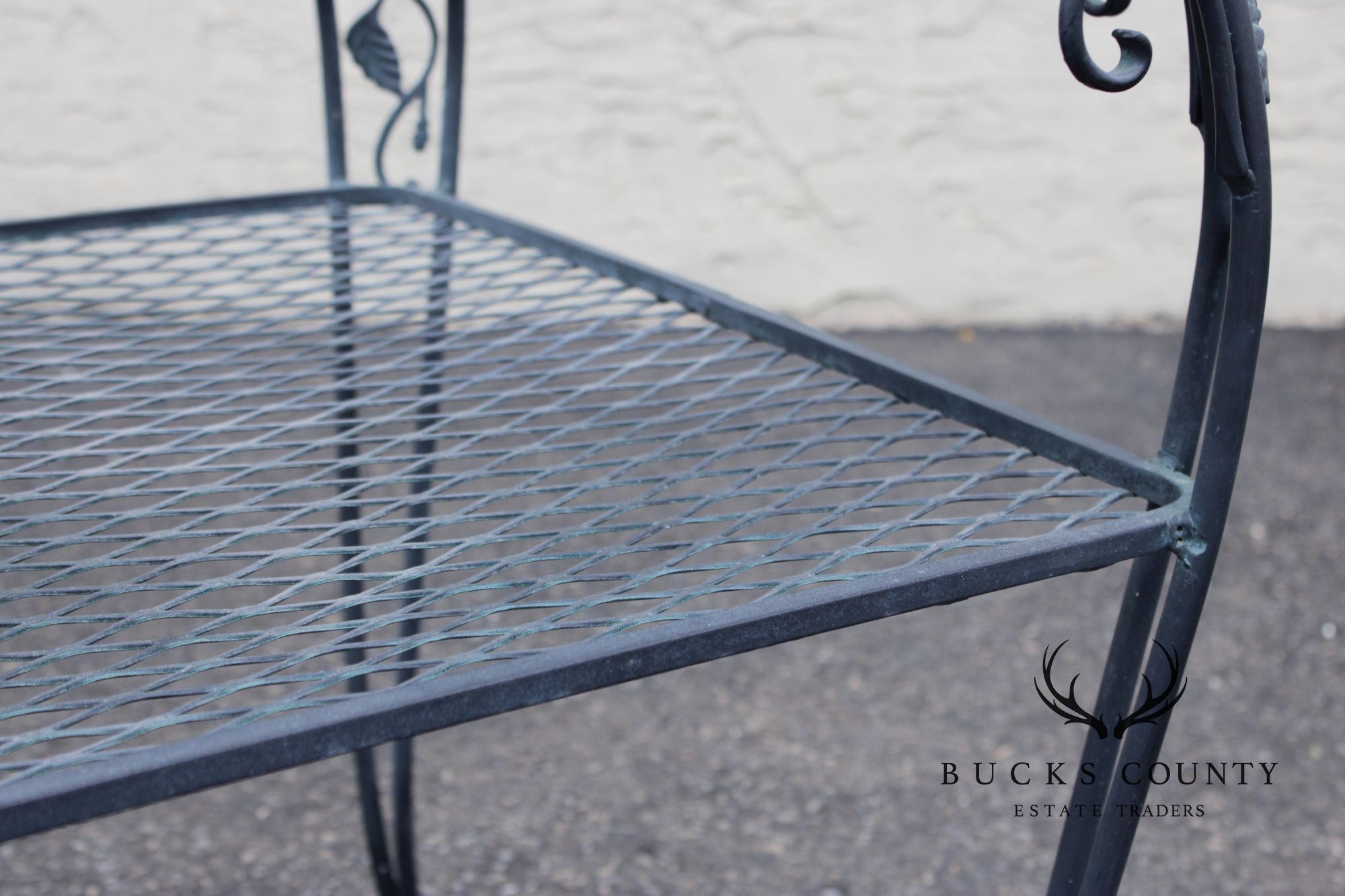 Woodard 'Chantilly Rose' Glass Top Wrought Iron Patio Side Table