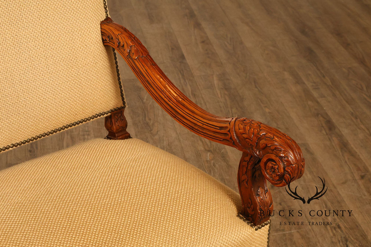 Alfonso Marina French Louis XIII Style Pair of Armchairs