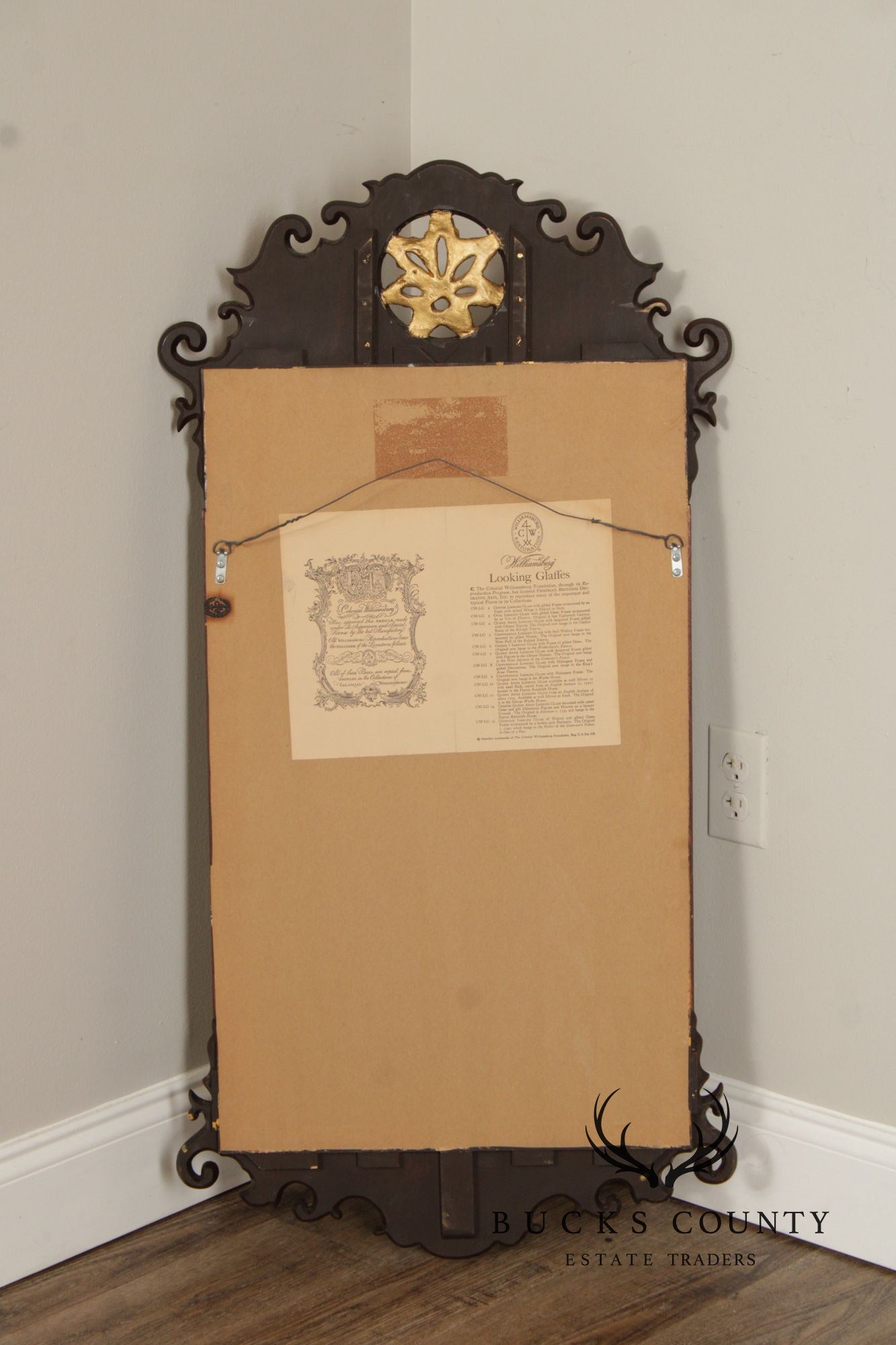 Friedman Brothers Colonial Williamsburg Mahogany Wall Mirror