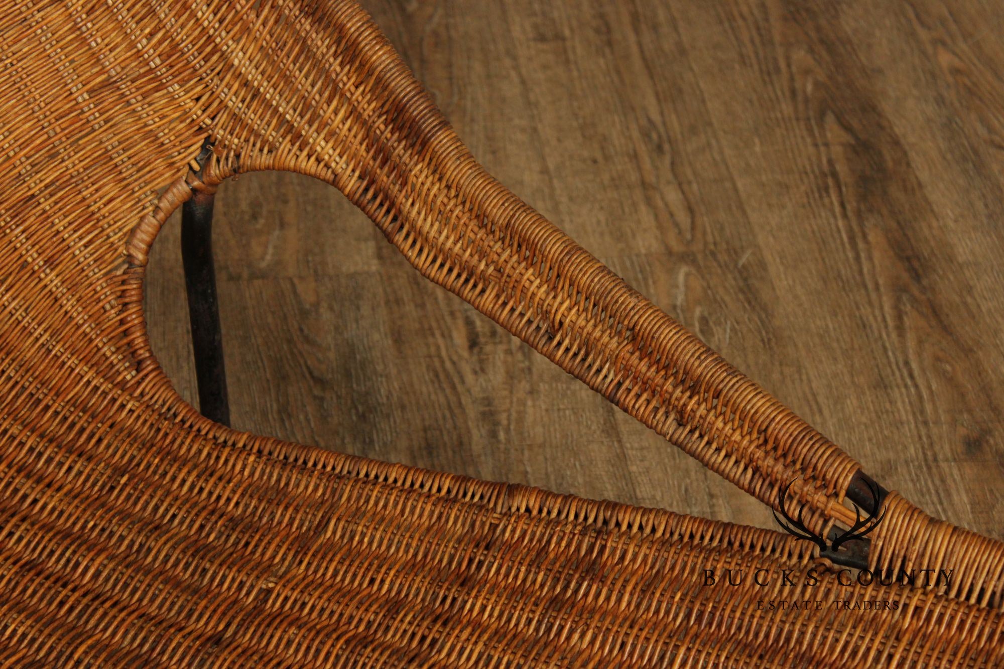 Francis Mair Attributed Mid Century Modern Wicker Lounge Chair