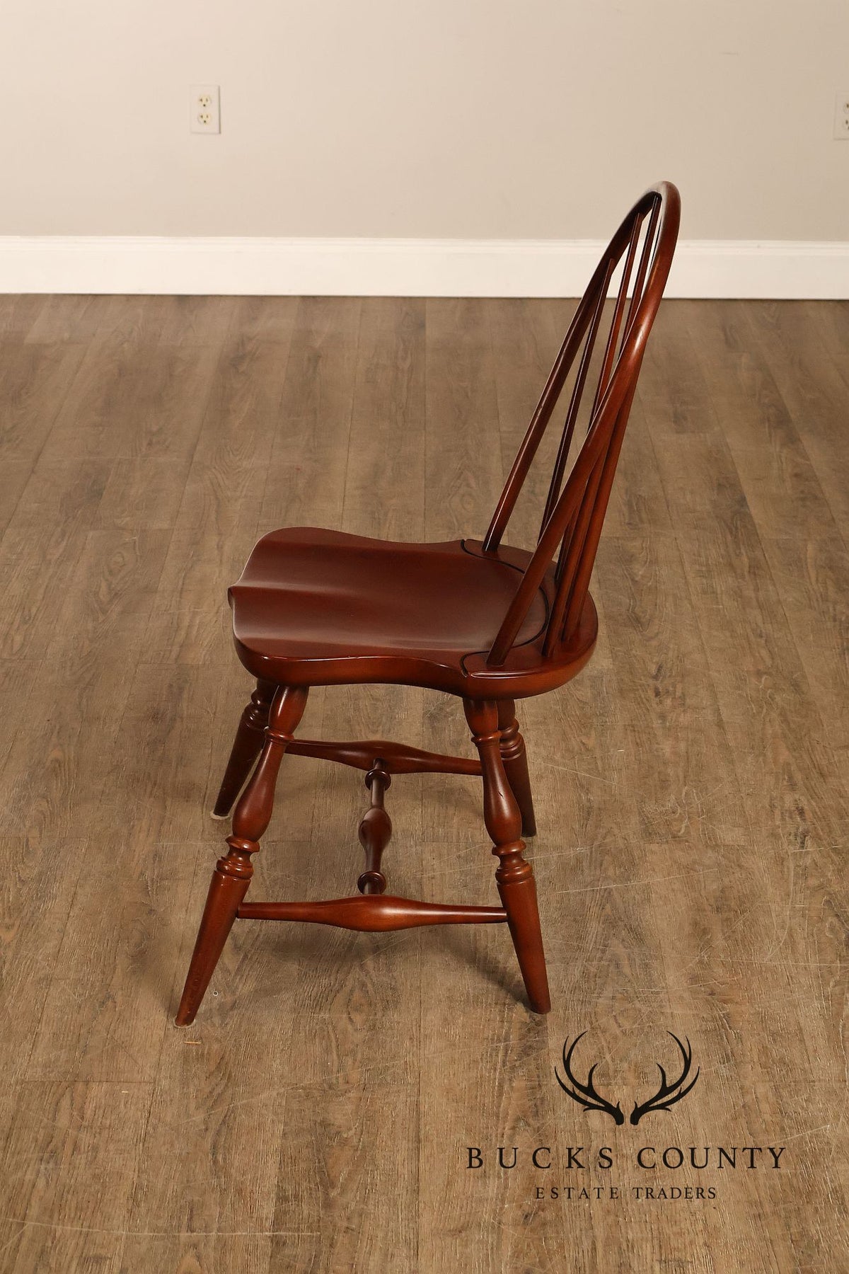 Frederick Duckloe & Bros Pair of Cherry Windsor Side Chairs