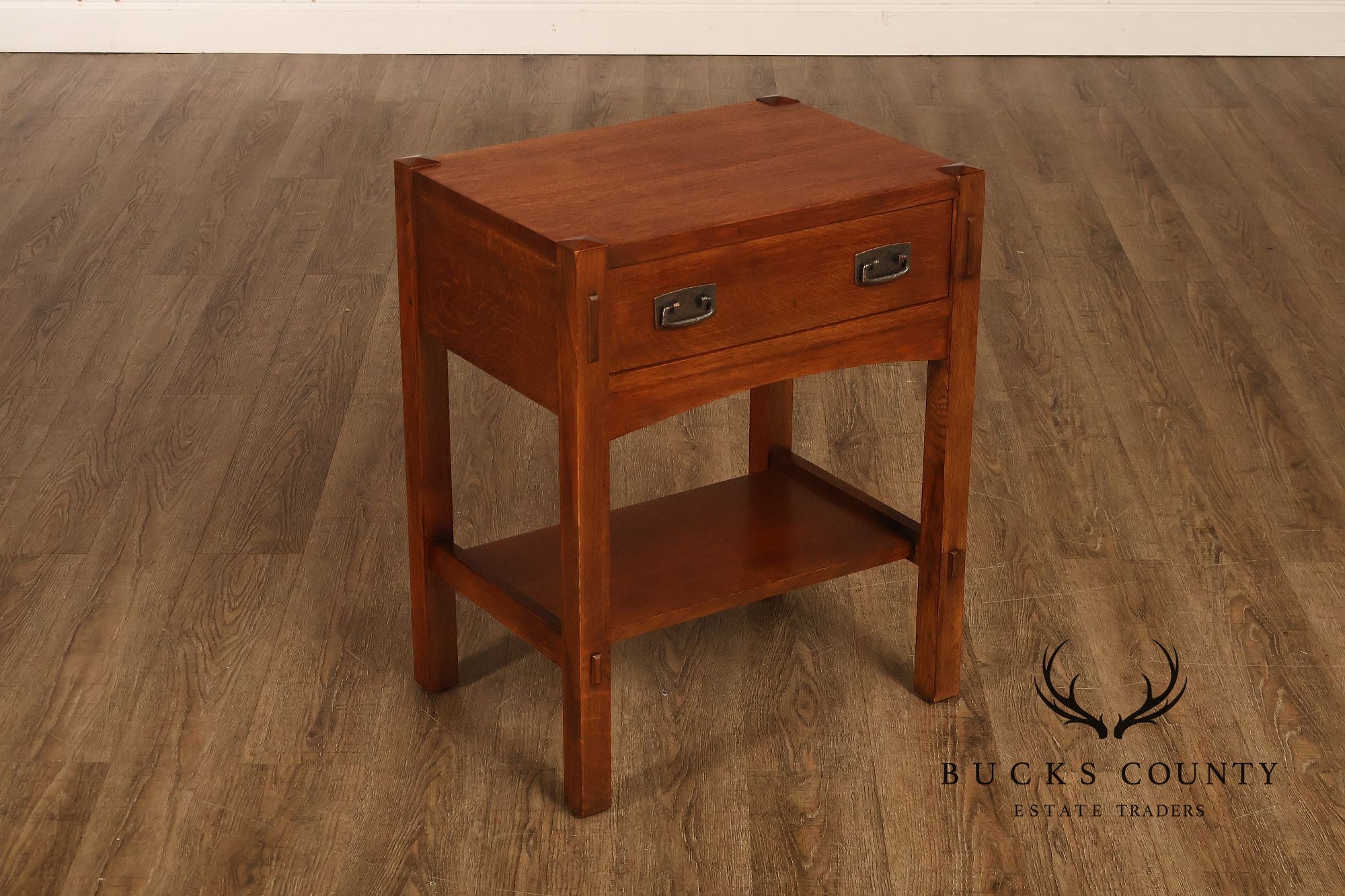 Stickley Mission Collection Pair of Oak One-Drawer Nightstands
