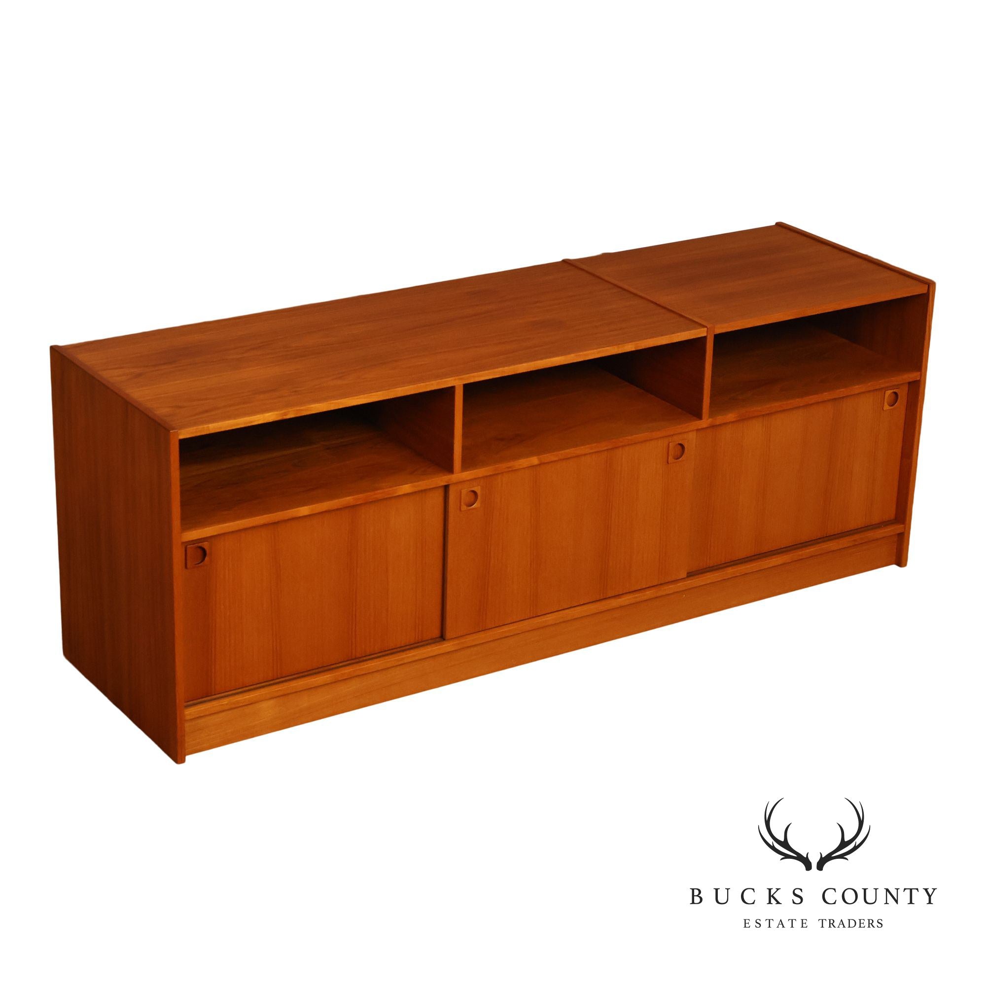 Danish Modern Teak Media Console Cabinet