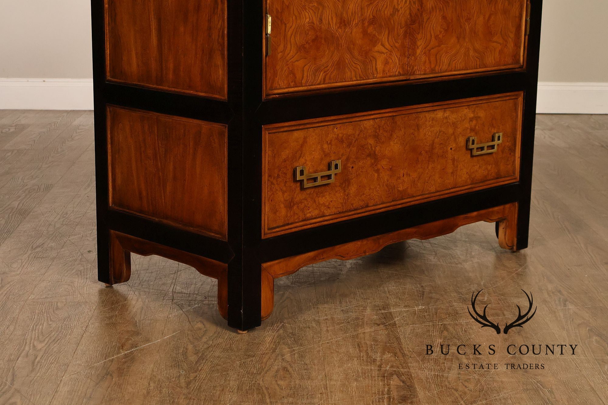 Century Chin Hua Furniture Asian Style Burl Wood Cabinet Armoire