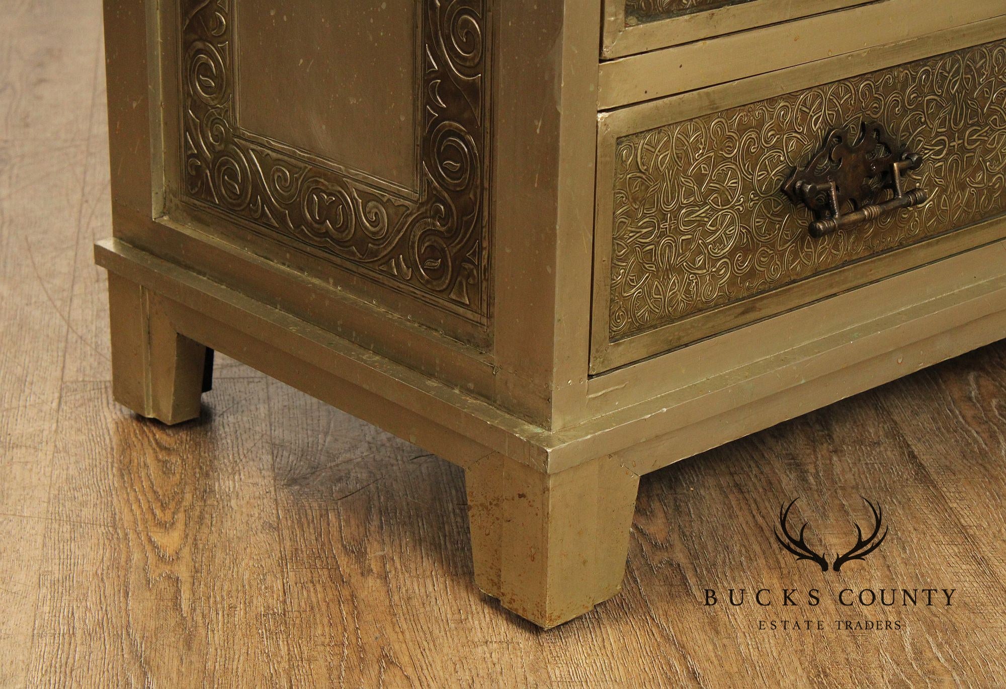 Vintage Embossed Metal Chest of Drawers