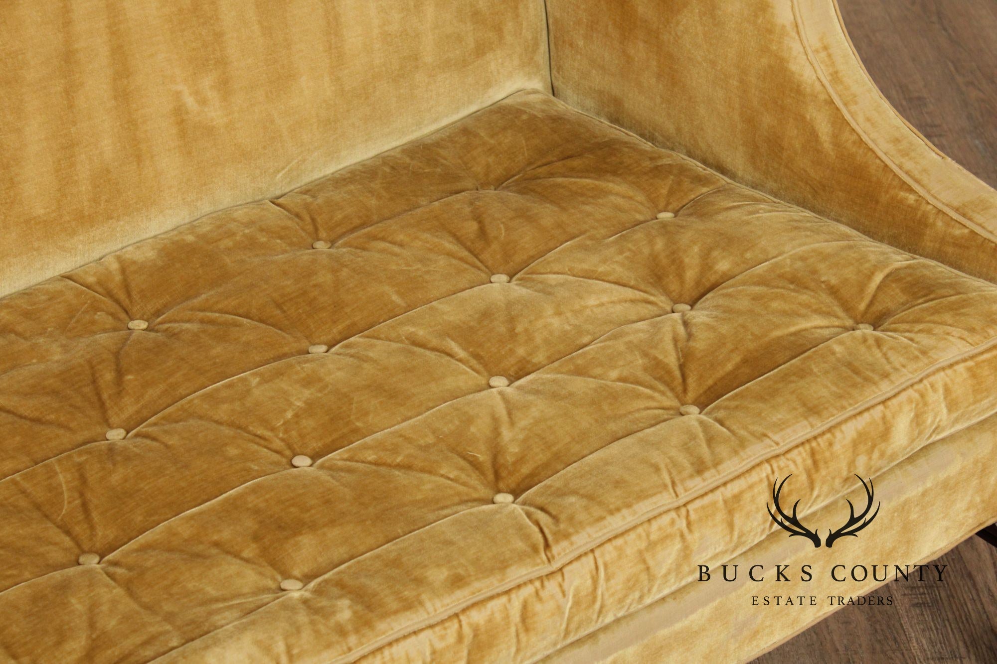 Georgian Style Custom Mahogany Camelback Sofa