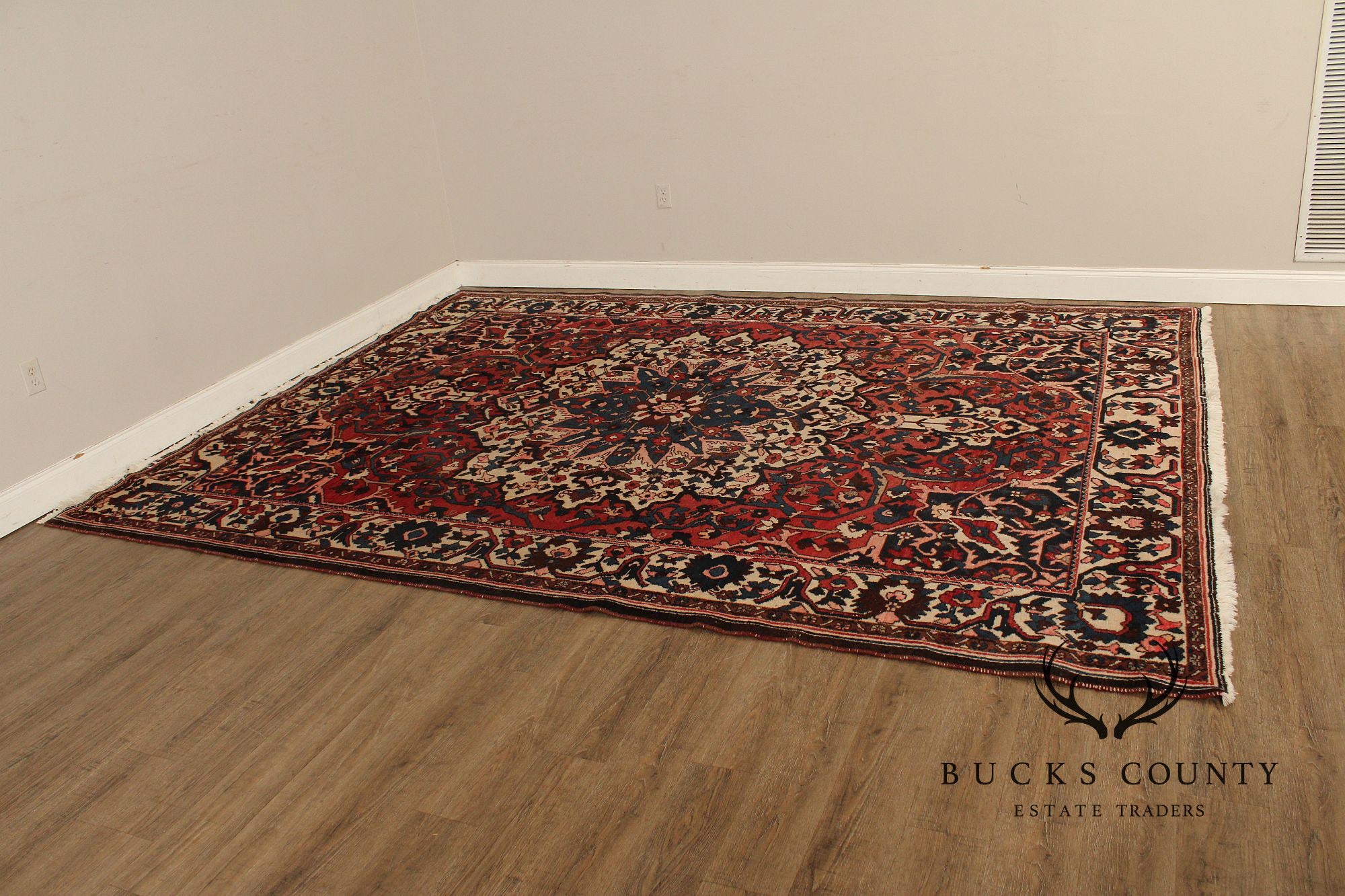 Vintage Persian Hand Knotted Heriz Area Rug 8' 9" x 11' 11"