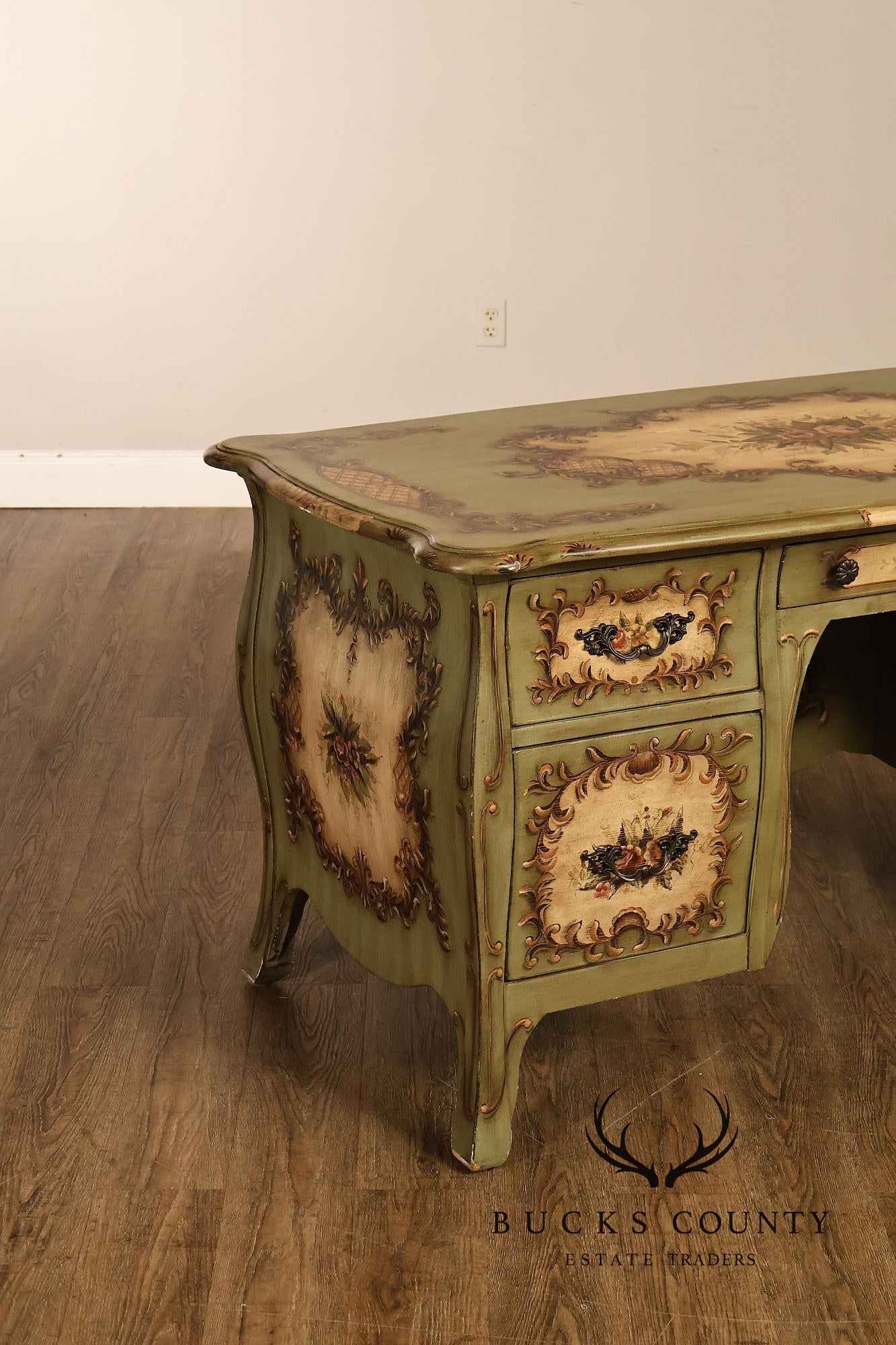 Lane Italian Rococo Style Painted Writing Desk