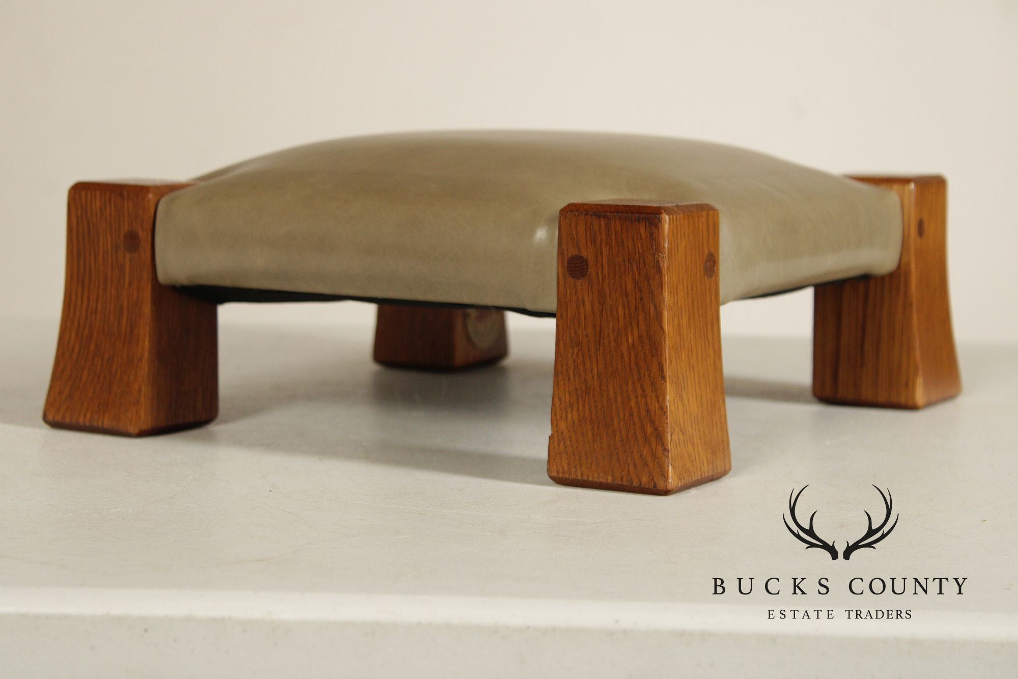 Stickley Mission Collection Oak and Leather Monk Footstool