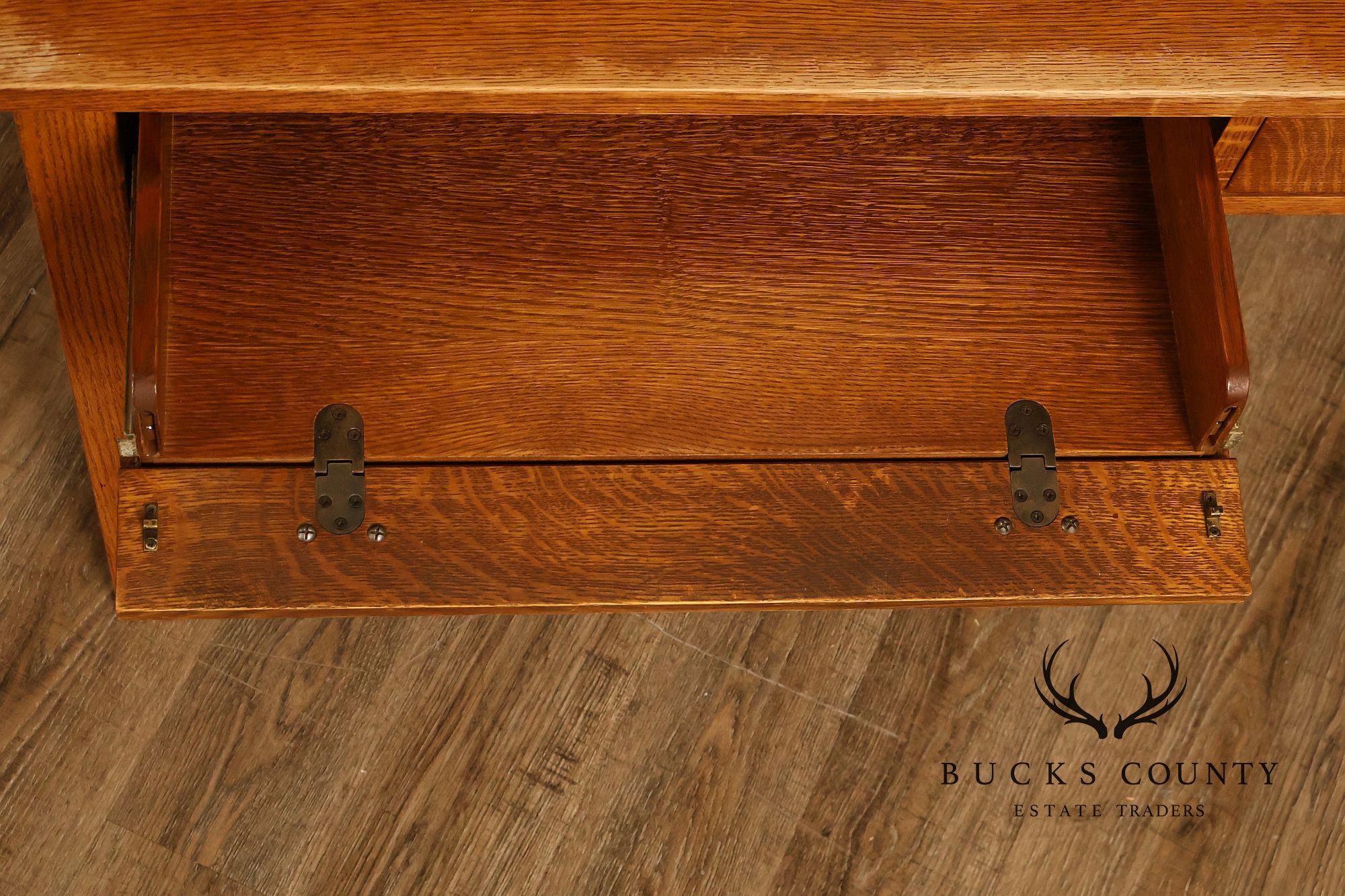 Stickley Mission Collection Oak Spindle Desk with Hutch