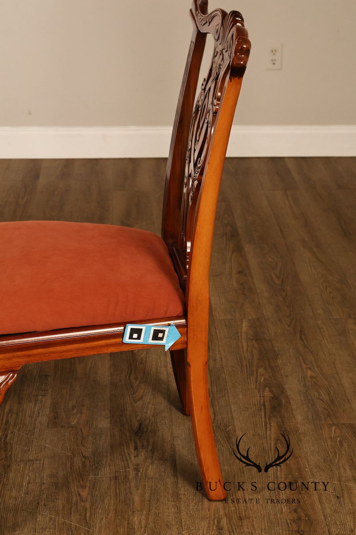 Chippendale Style Set Of 4 Carved Mahogany Side Dining Chairs