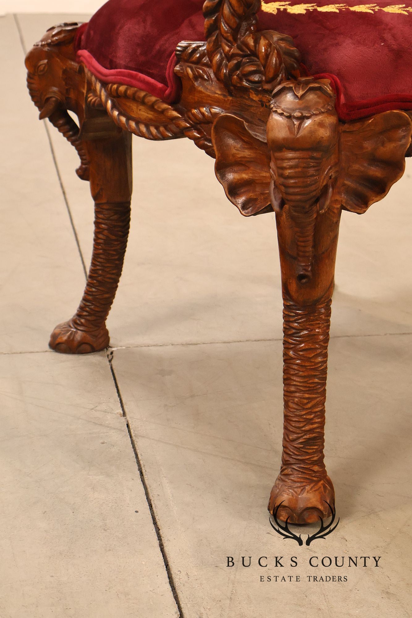 Anglo-Indian Set Of Four Carved Elephant Armchairs
