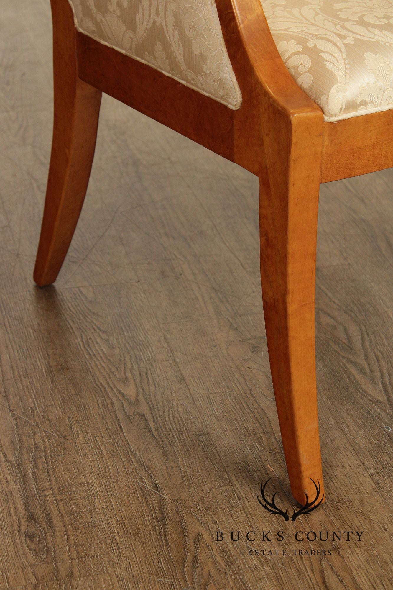 Hickory White Empire Style Set of Eight Maple Dining Chairs