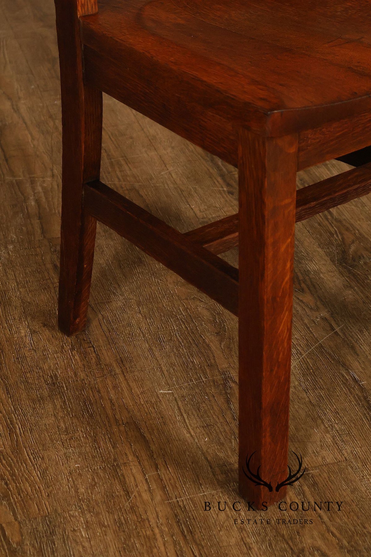 Antique Michigan Chair Company Arts And Crafts Oak Set Of Four Dining Chairs