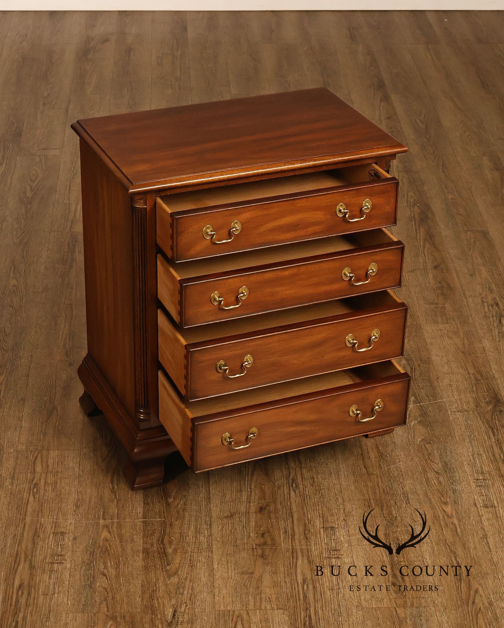 Henkel Harris Georgian Style Mahogany Bedside Chest