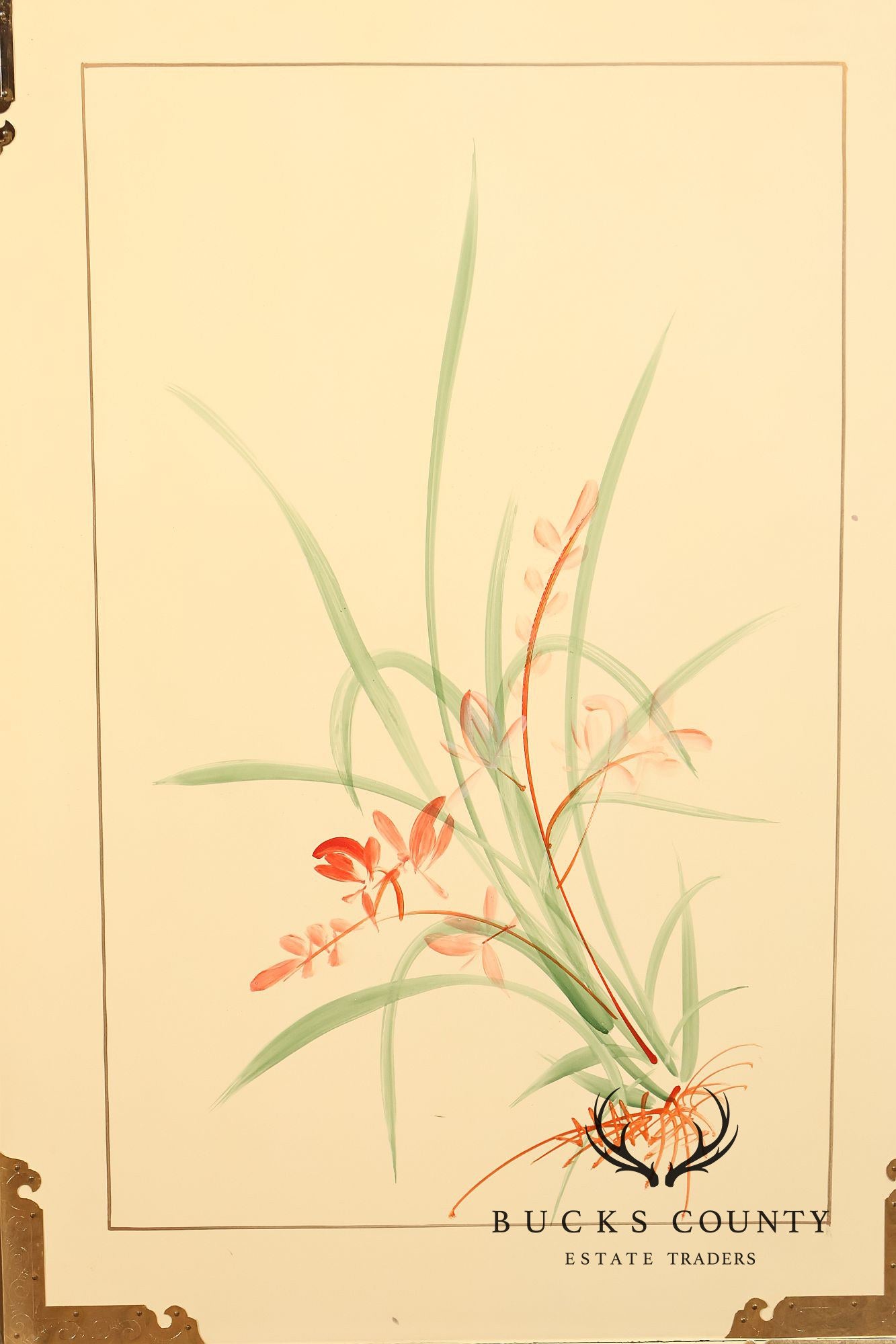 Painted Chinoiserie Style Dresser With Brass Hardware