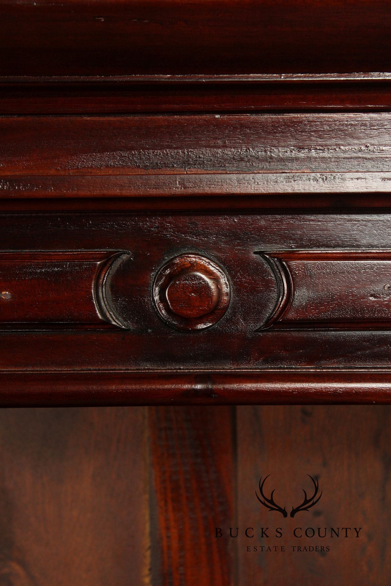 Mahogany Pair Of Tall Open Bookcases With Drawers