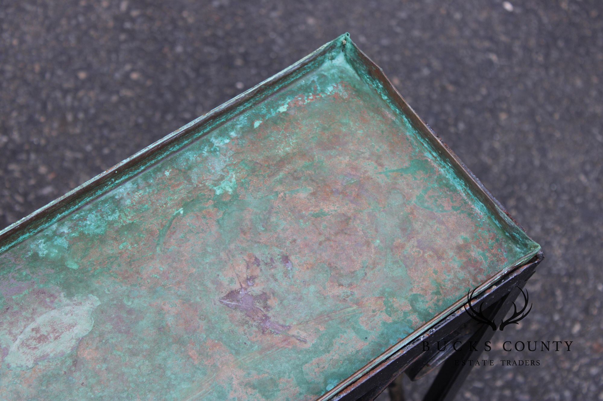 Ornamental Iron Window Length Narrow Planter With Copper Insert