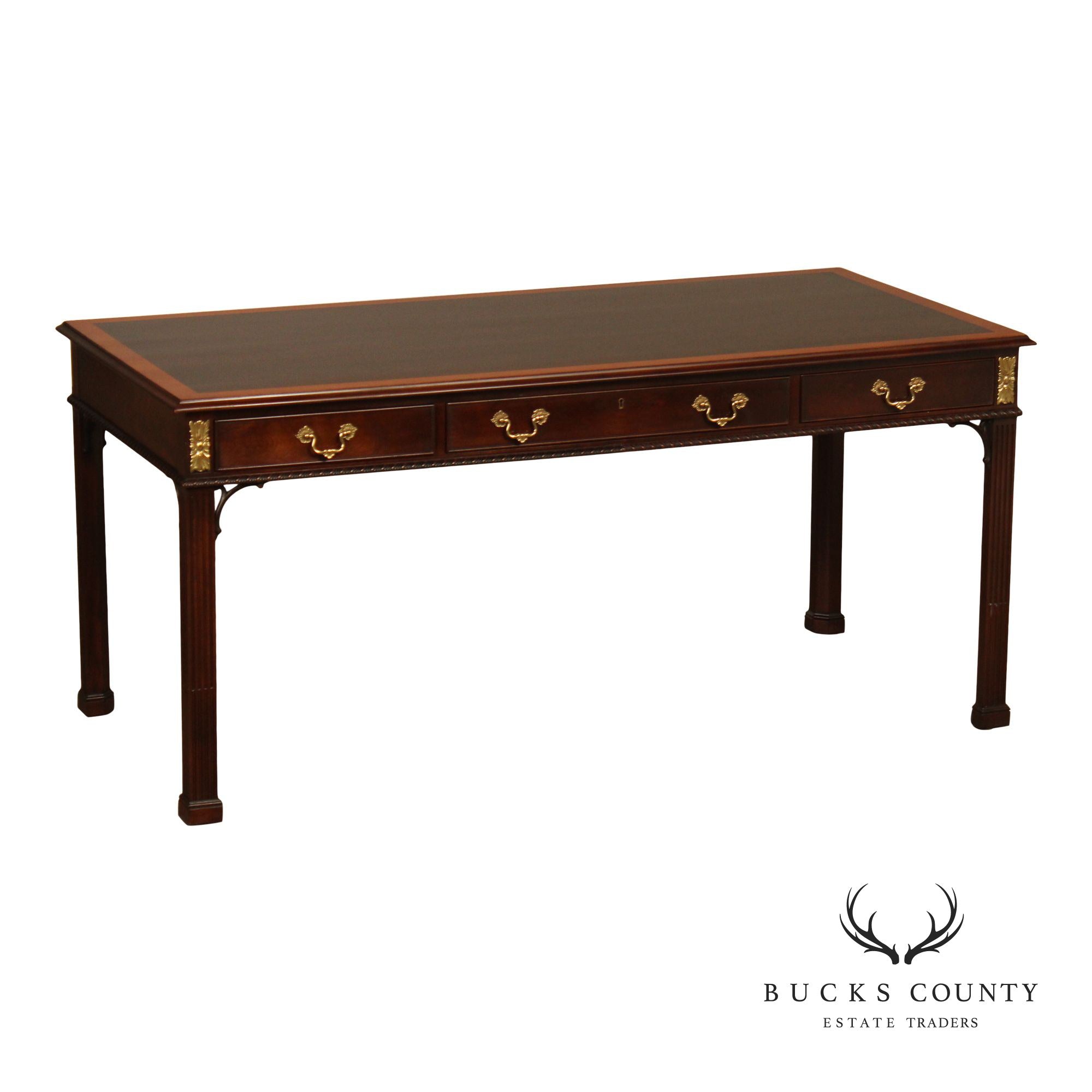 Stickley Georgian Style Banded Mahogany Writing Desk