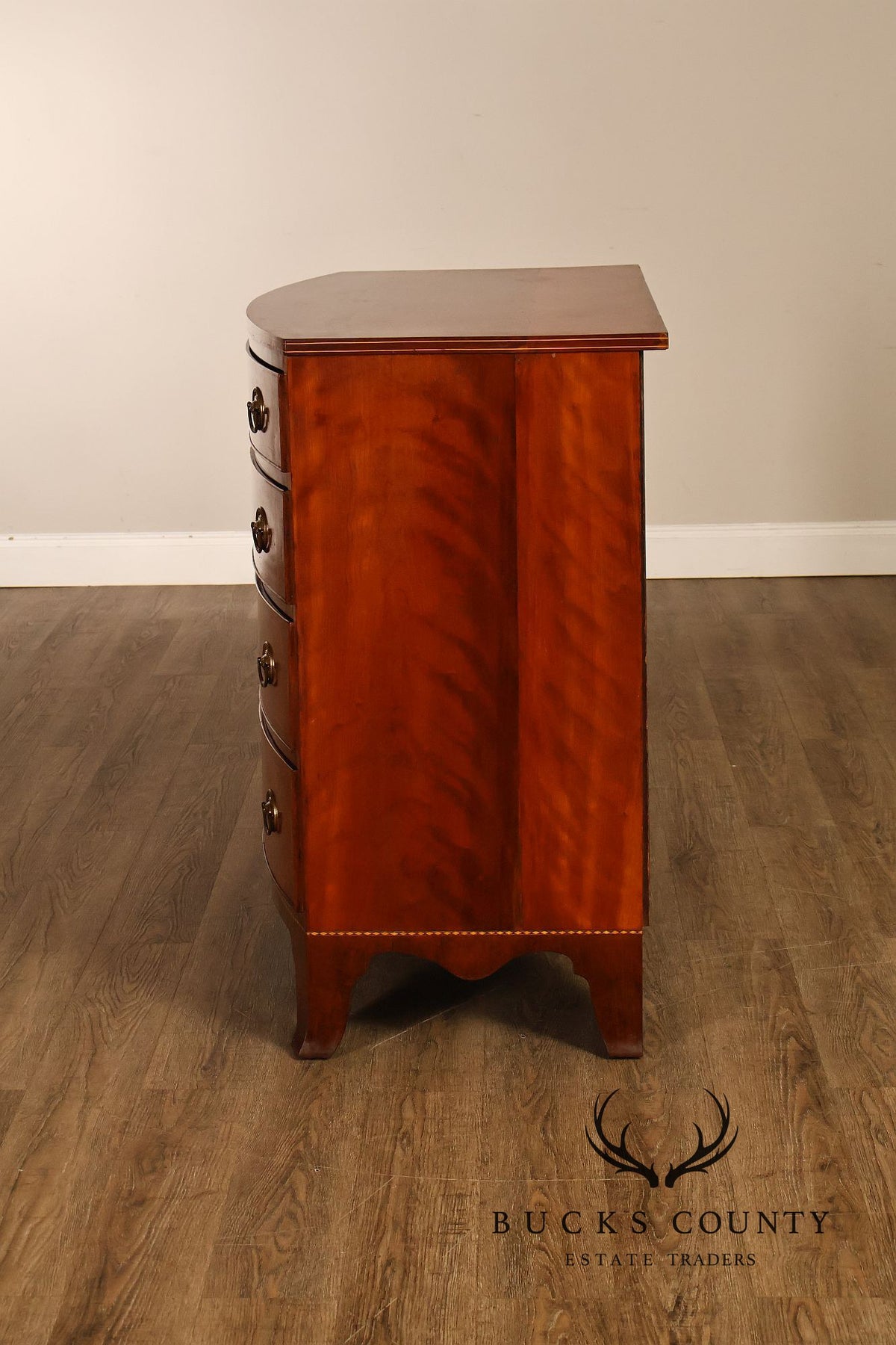 Federal Style Mahogany Bow Front Chest of Drawers