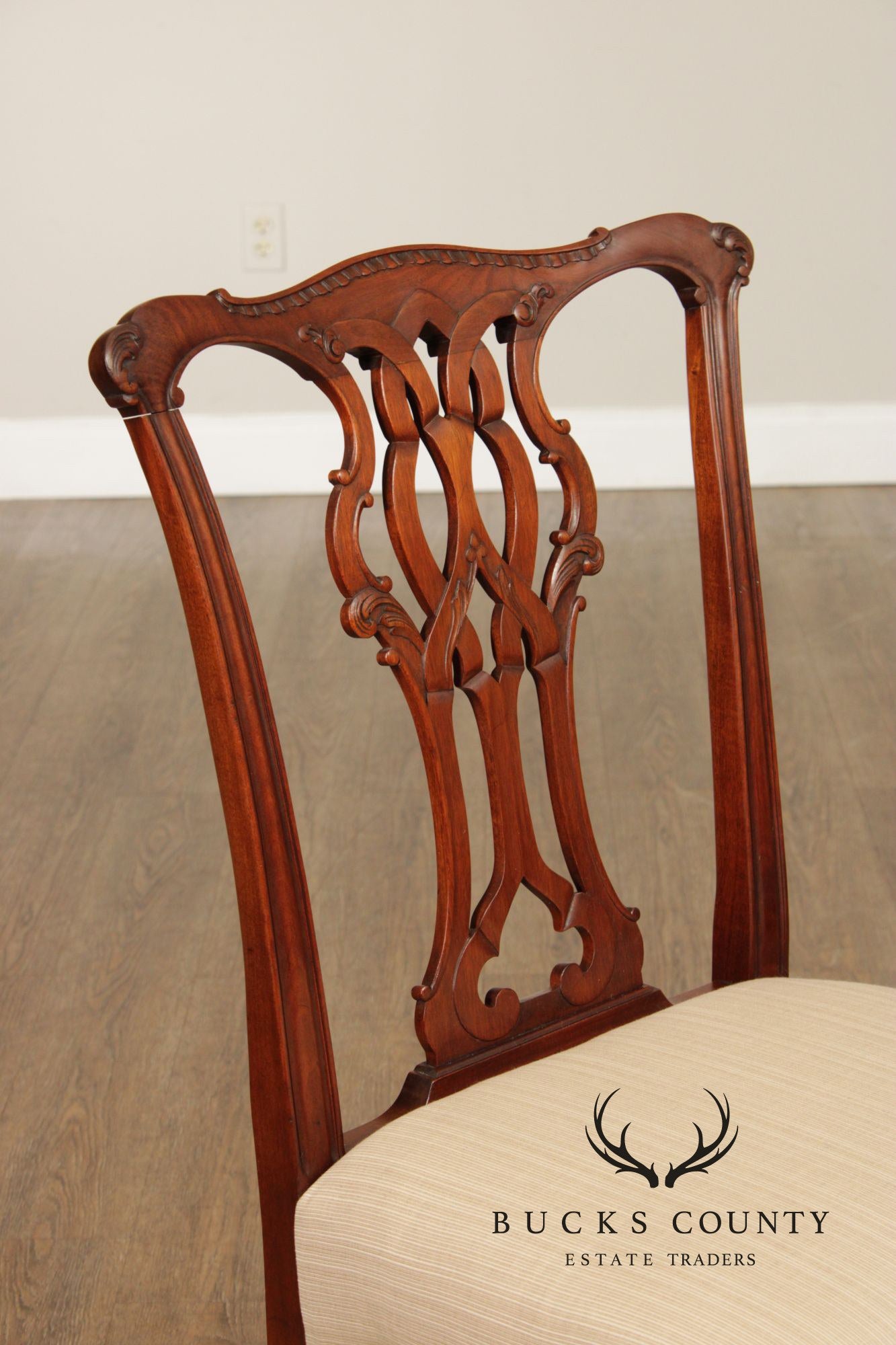 Baker Furniture Chippendale Style Set of Five Mahogany Dining Chairs