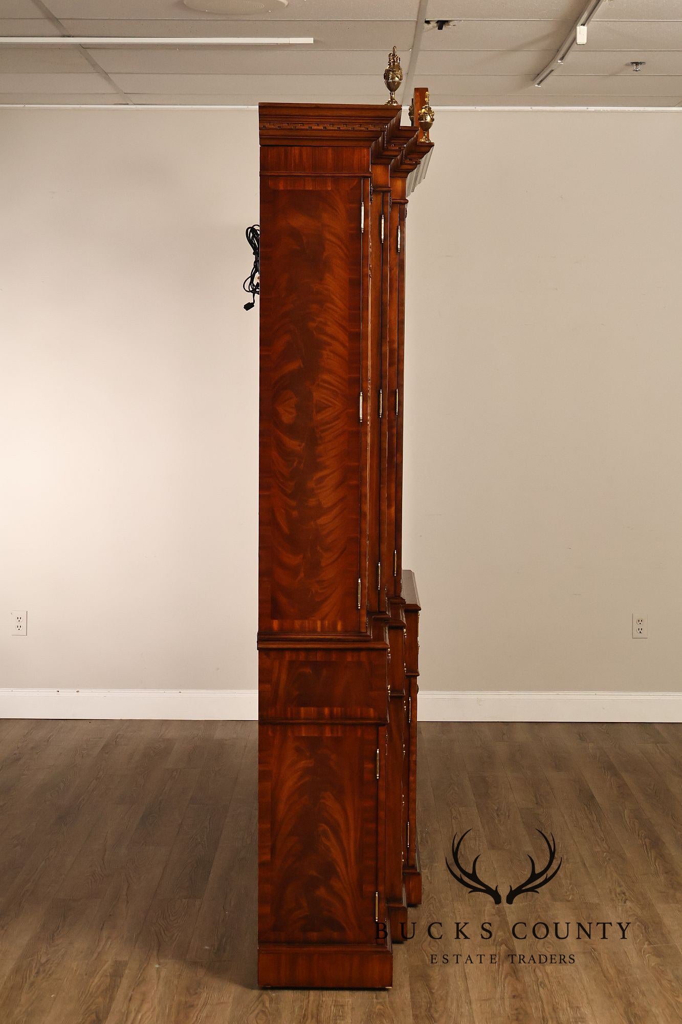 Maitland Smith Georgian Style Large Mahogany Breakfront Bookcase