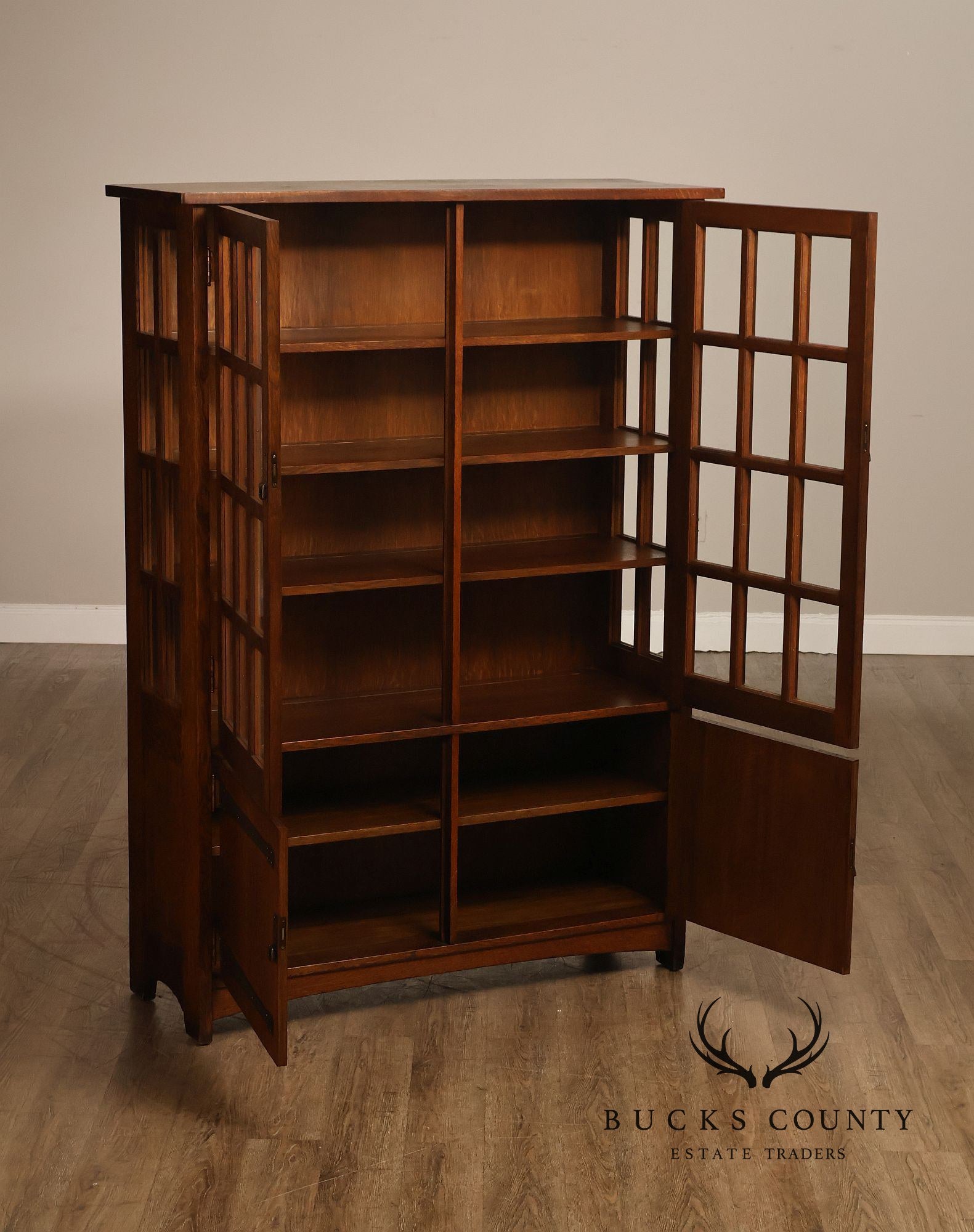 Antique L. & J.G. Stickley Mission Oak China Cabinet No. 729