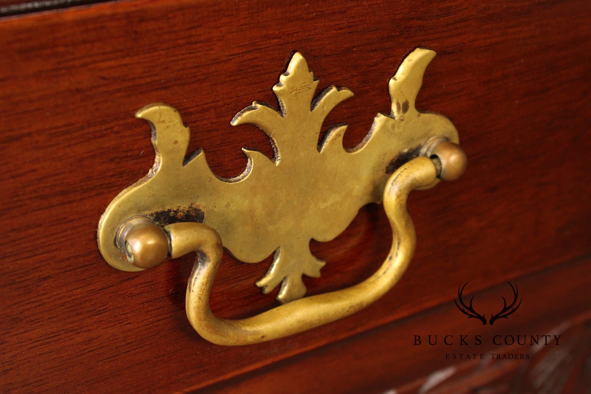 Antique Chippendale Style Carved Mahogany Partners Desk