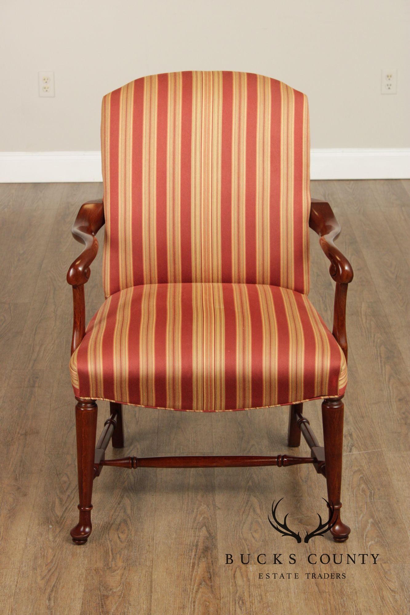 Fairfield Queen Anne Style Pair of Cherry Armchairs