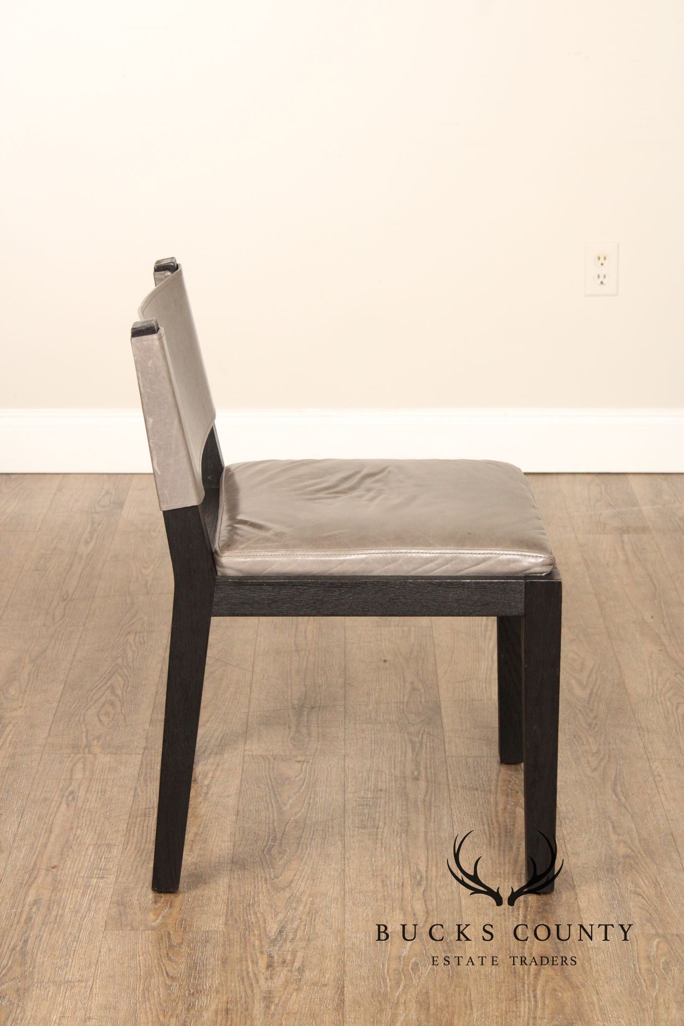 Restoration Hardware Saddle Leather Set Of Four Dining Chairs