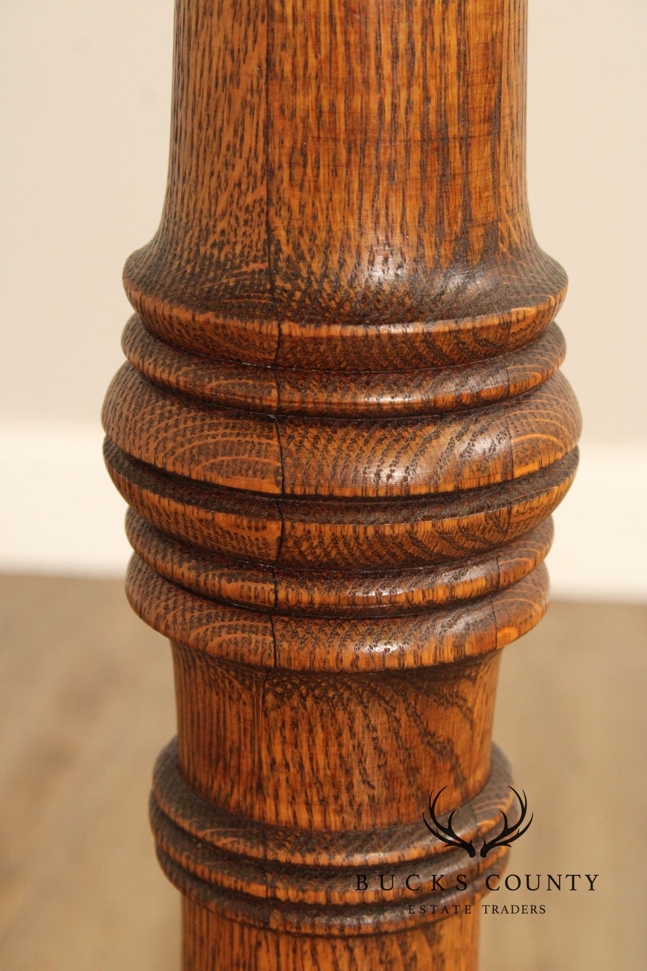 Antique Turned Oak Pedestal Plant Stand