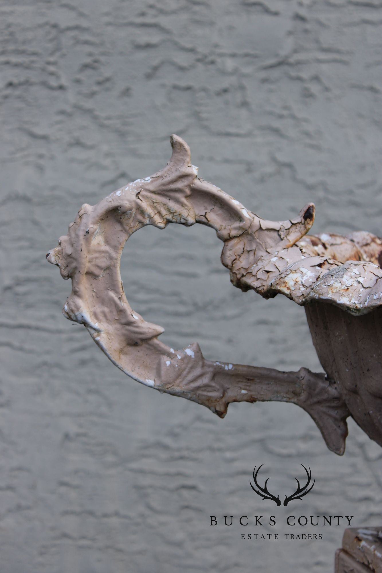 Antique Cast Iron Garden Urn on Pedestal