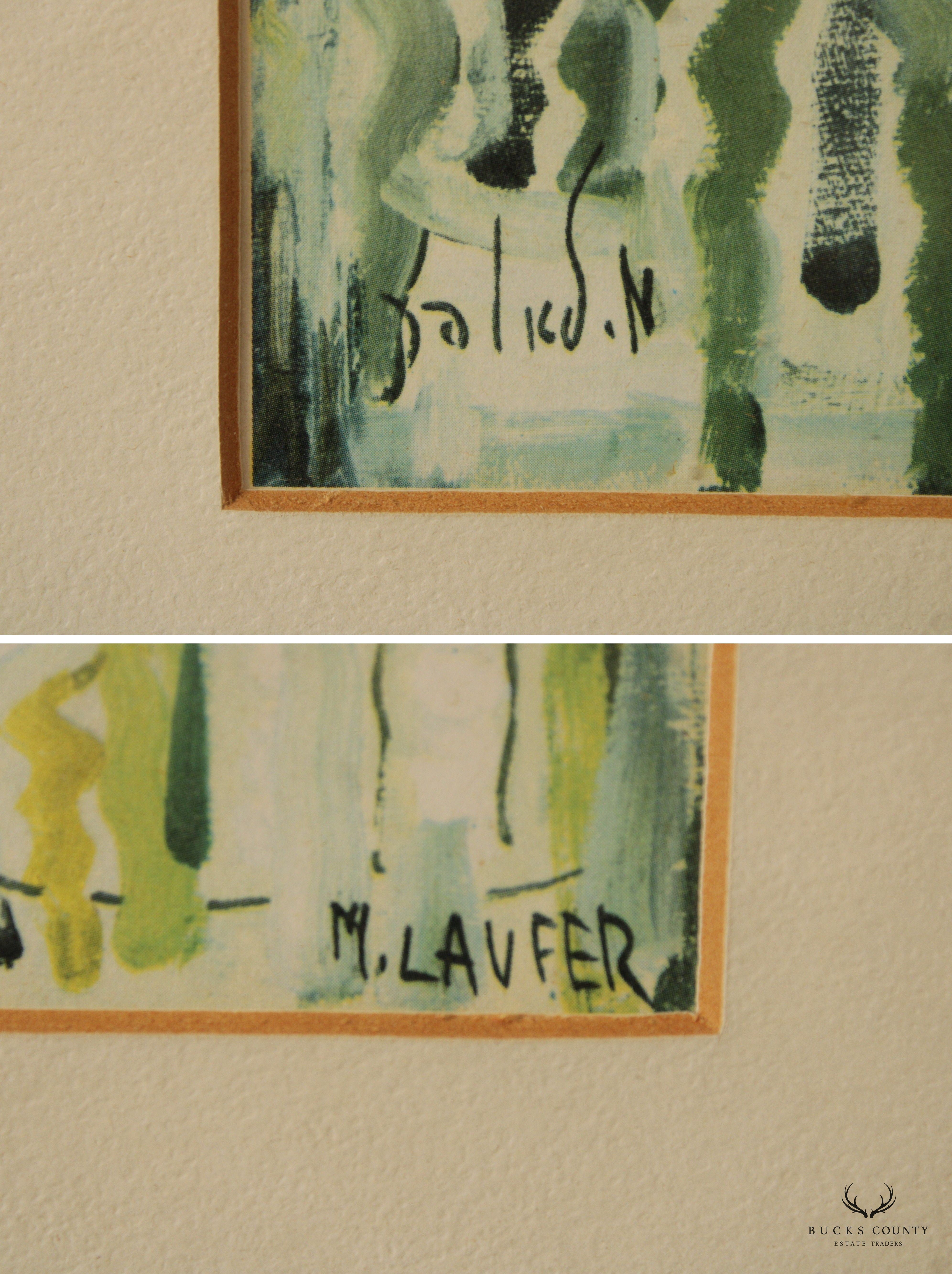 Milia Laufer Impressionist Style Framed Swan Print