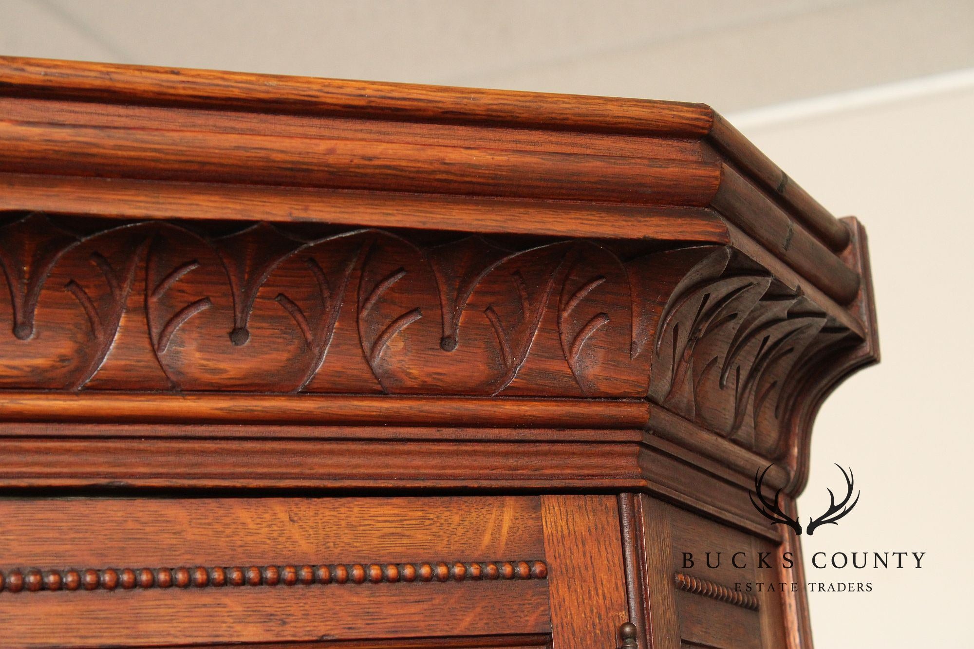 Antique Victorian Oak Corner China Cabinet