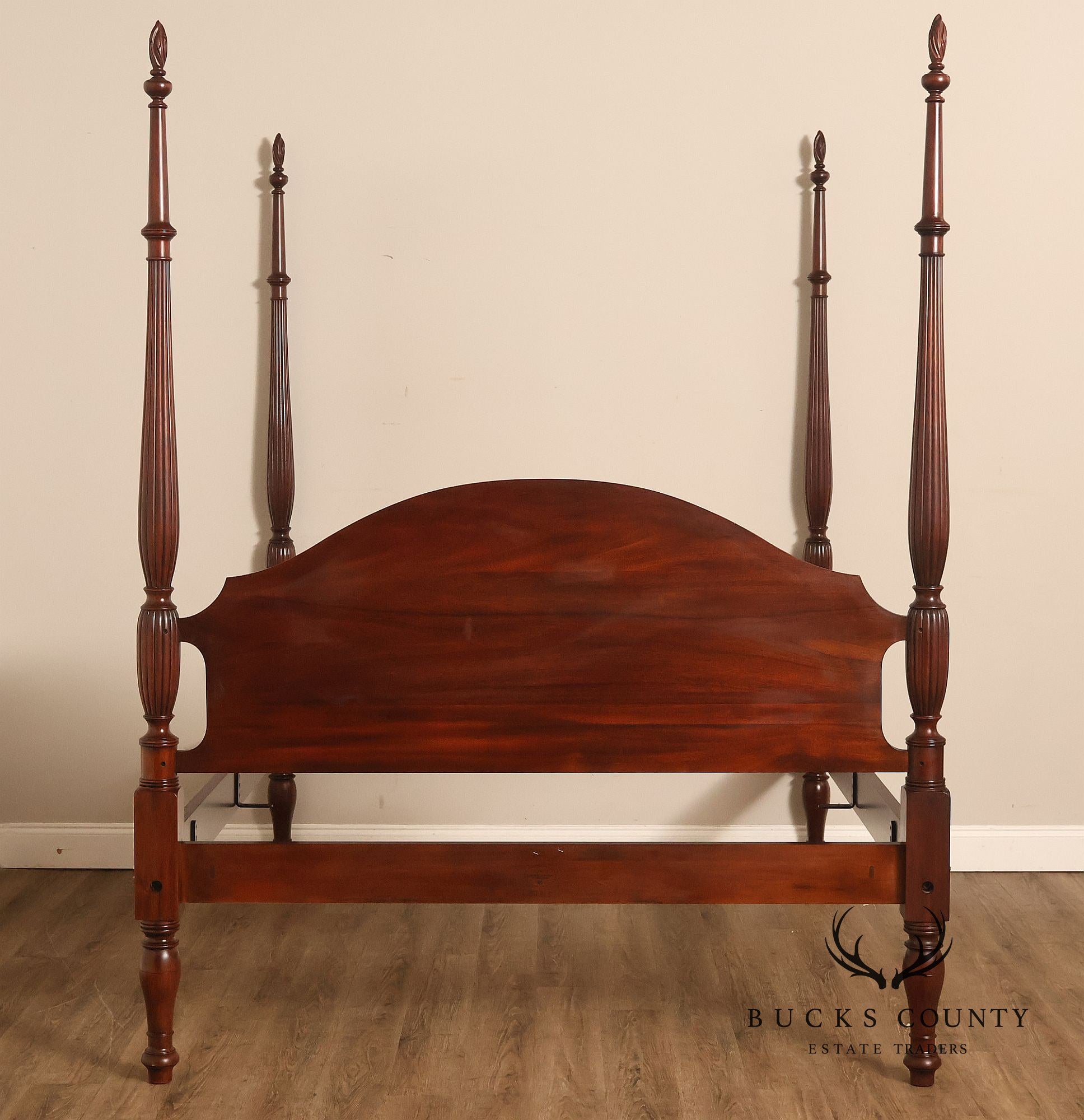 Henkel Harris Carved Mahogany Queen Poster Bed