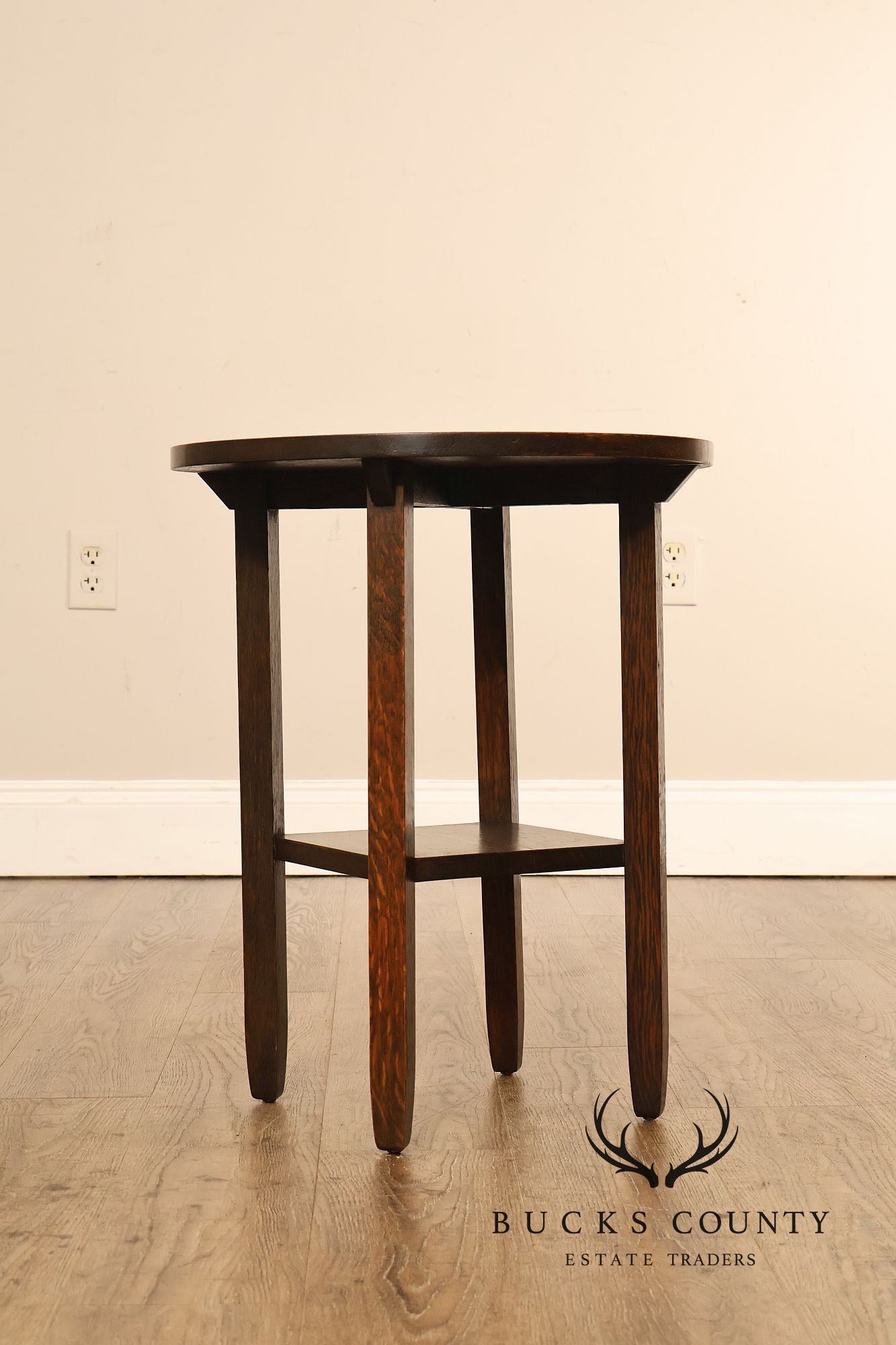Limbert Mission Quartersawn Oak Round End Table