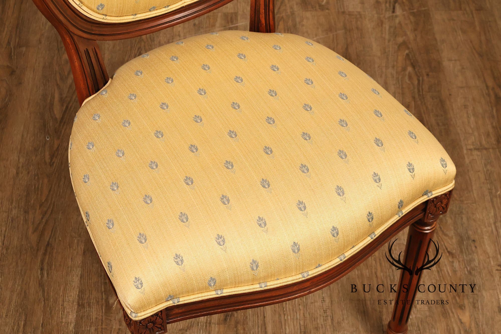 Ethan Allen Louis XVI Style Set Of Four Upholstered Dining Chairs