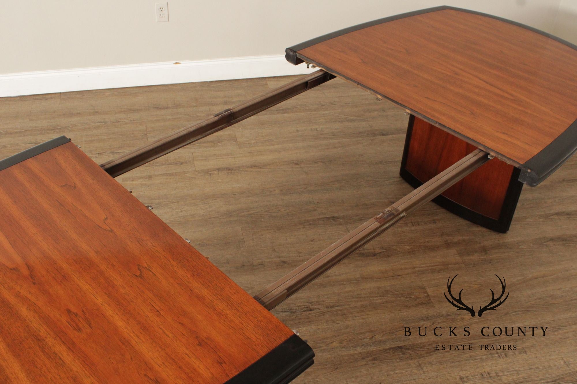 Century Furniture Expandable Modern Two Toned Ebonized Dining Table