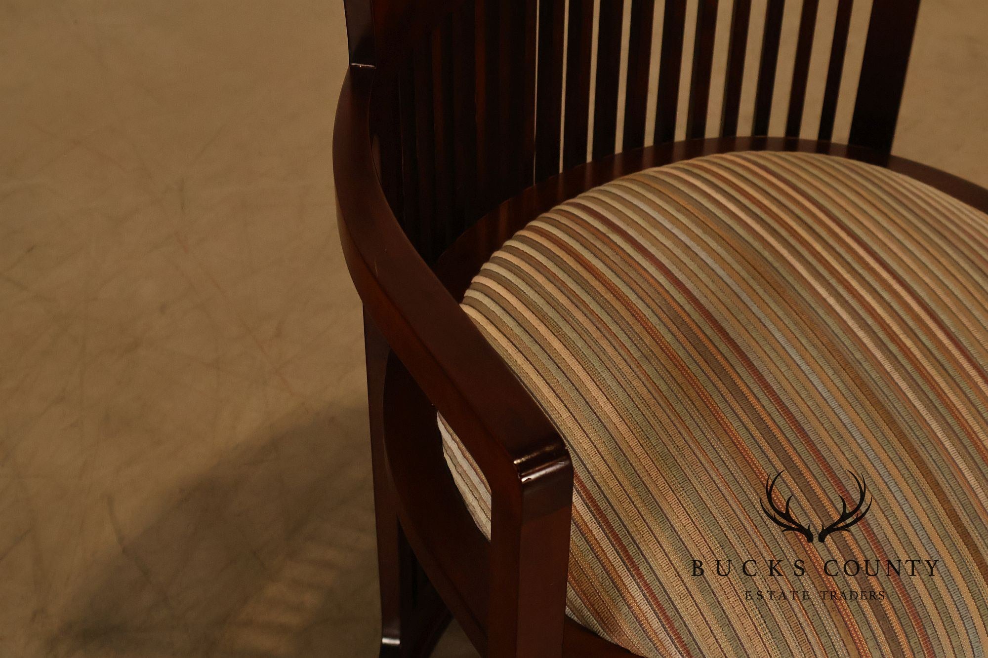 Cassina Frank Lloyd Wright Model 606 Set Of Six Cherry Barrel Dining Armchairs