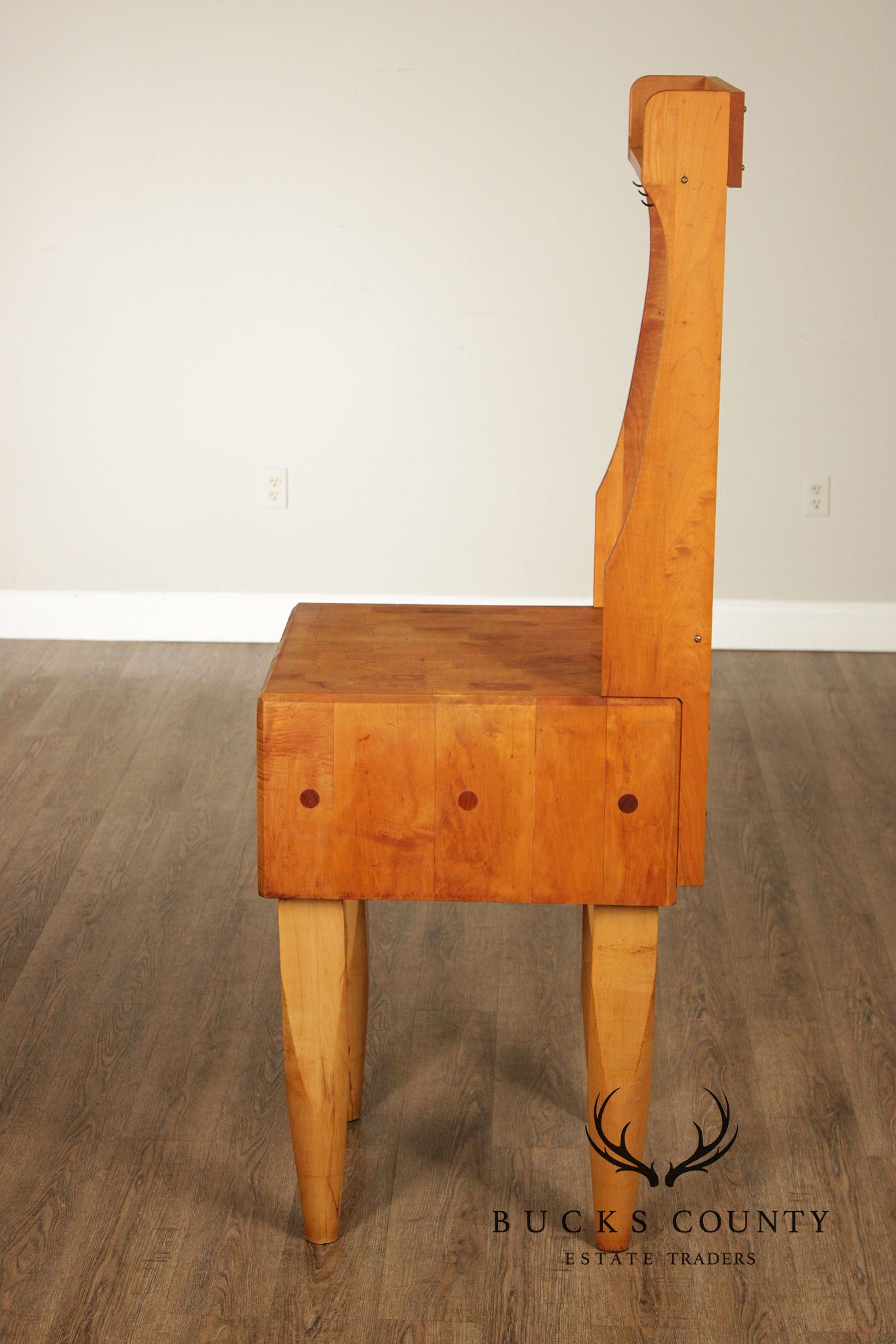 Bally Block Co. Solid Maple Butcher Block Work Table With Upper Rack