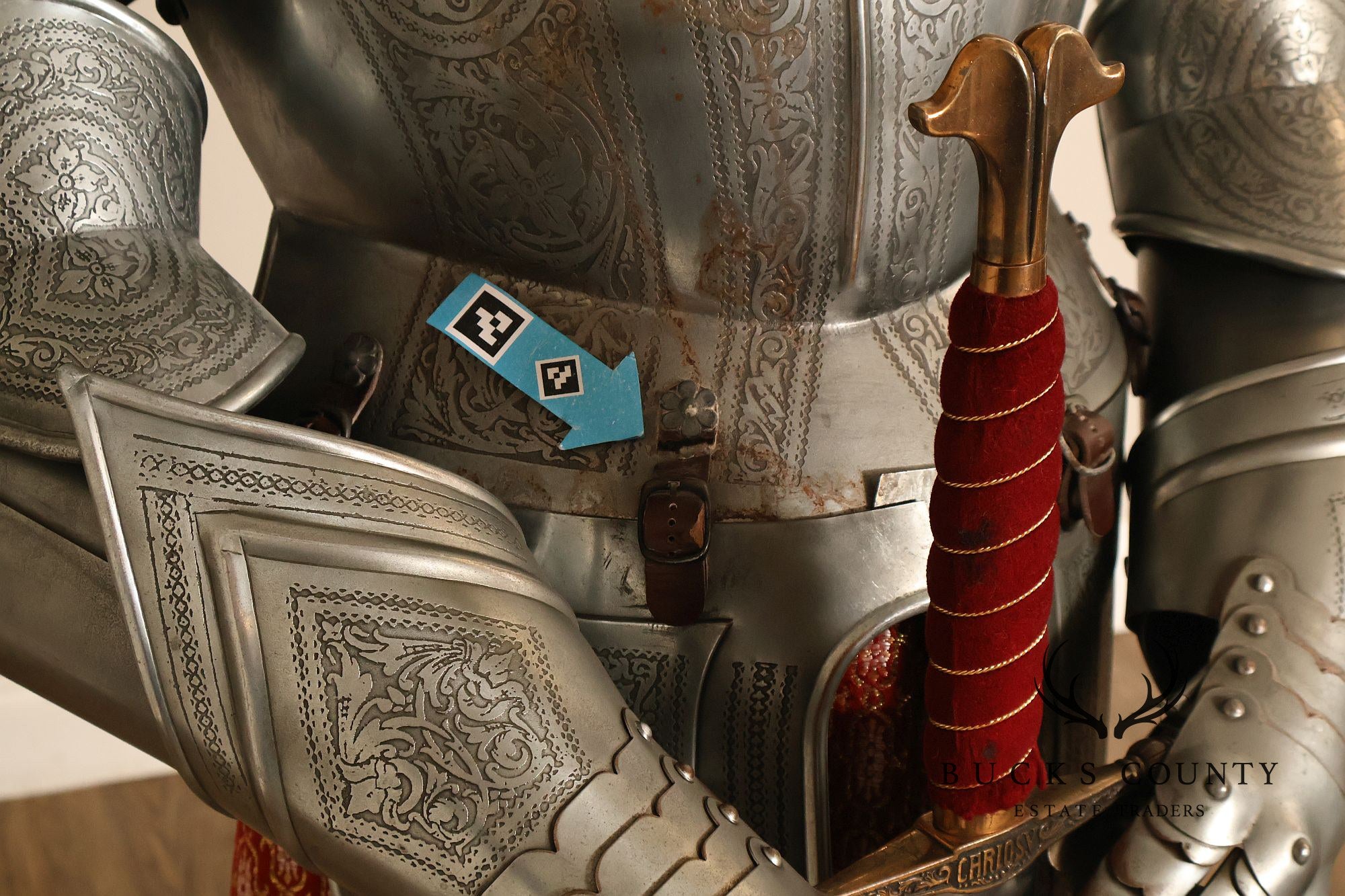 Marto Toledo Spanish Engraved Full Suit of Armor with Sword