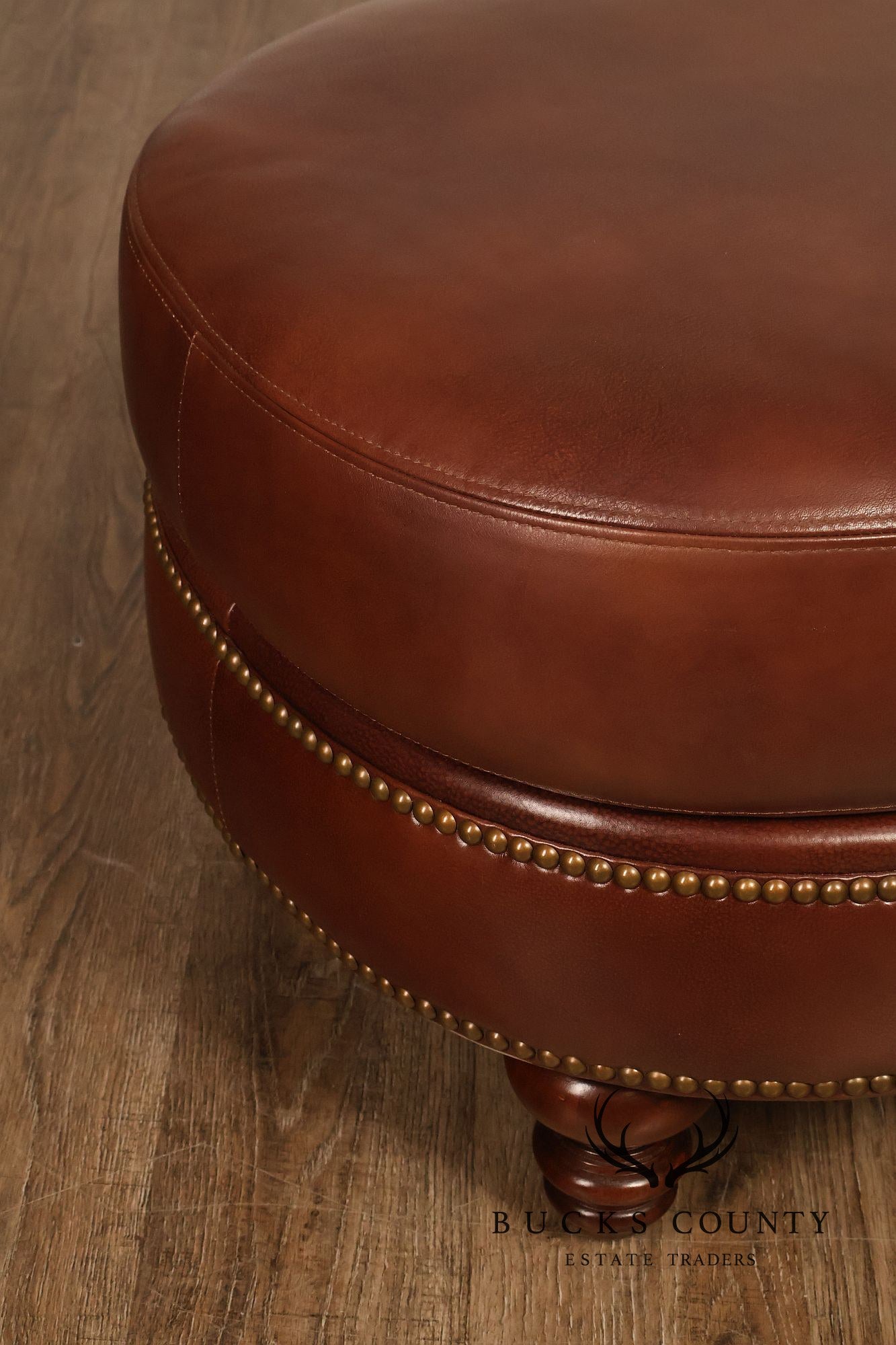 Bradington Young Traditional Style Leather Ottoman